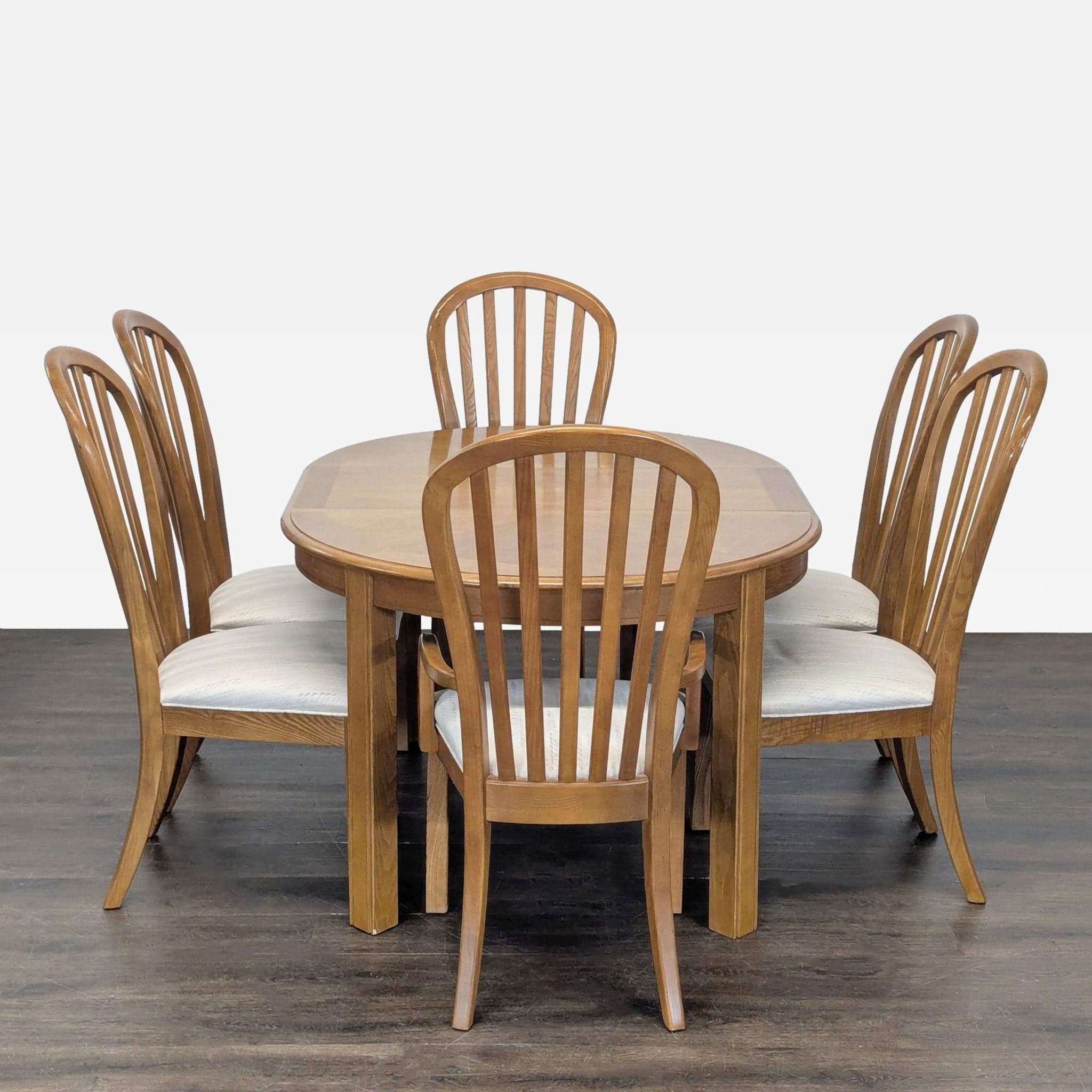 Stanley Furniture 7-Piece Dining Set with Oval Table and Upholstered Chairs - Thumbnail 3