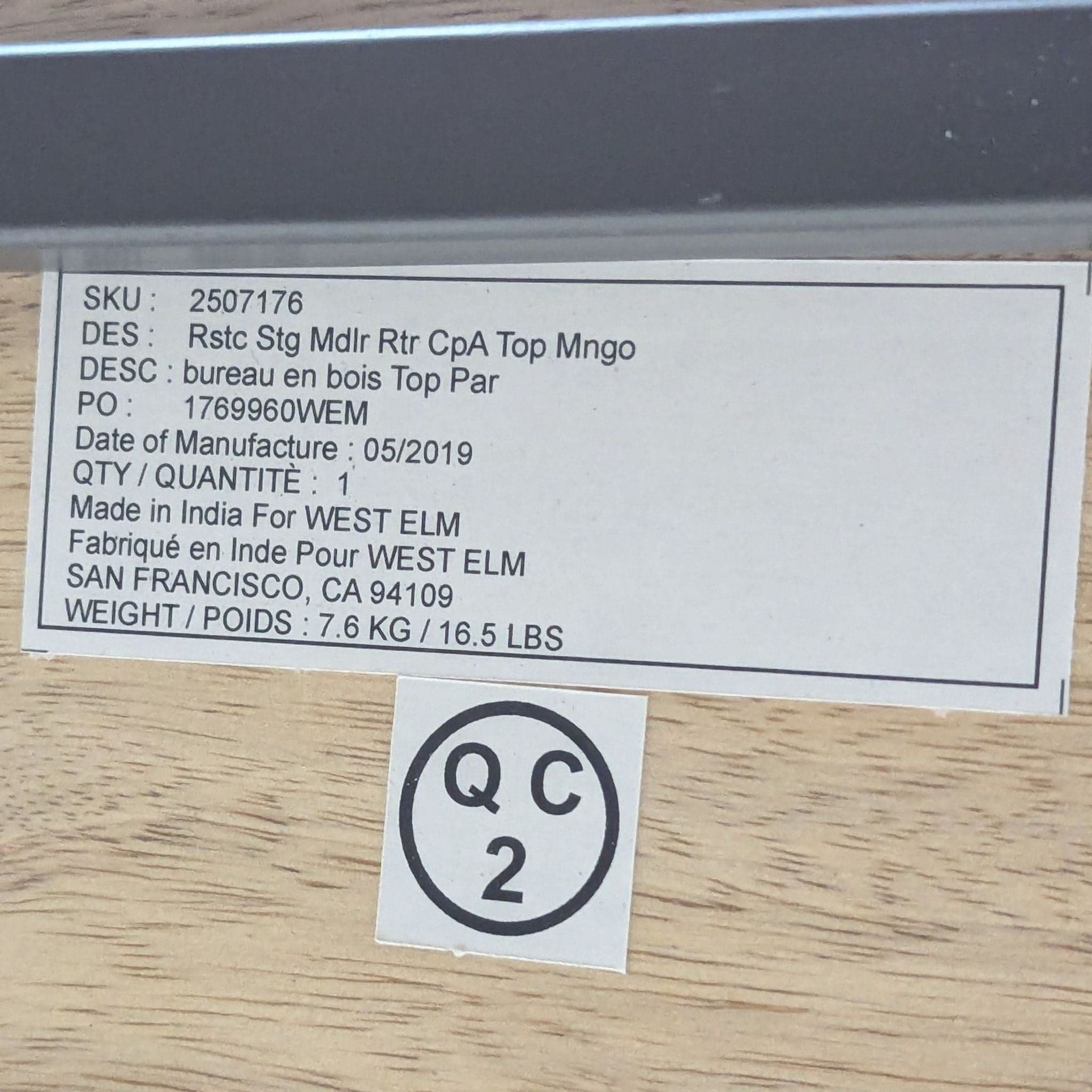 West Elm L-Shaped Wood and Metal Desk with Storage Drawers - Thumbnail 7