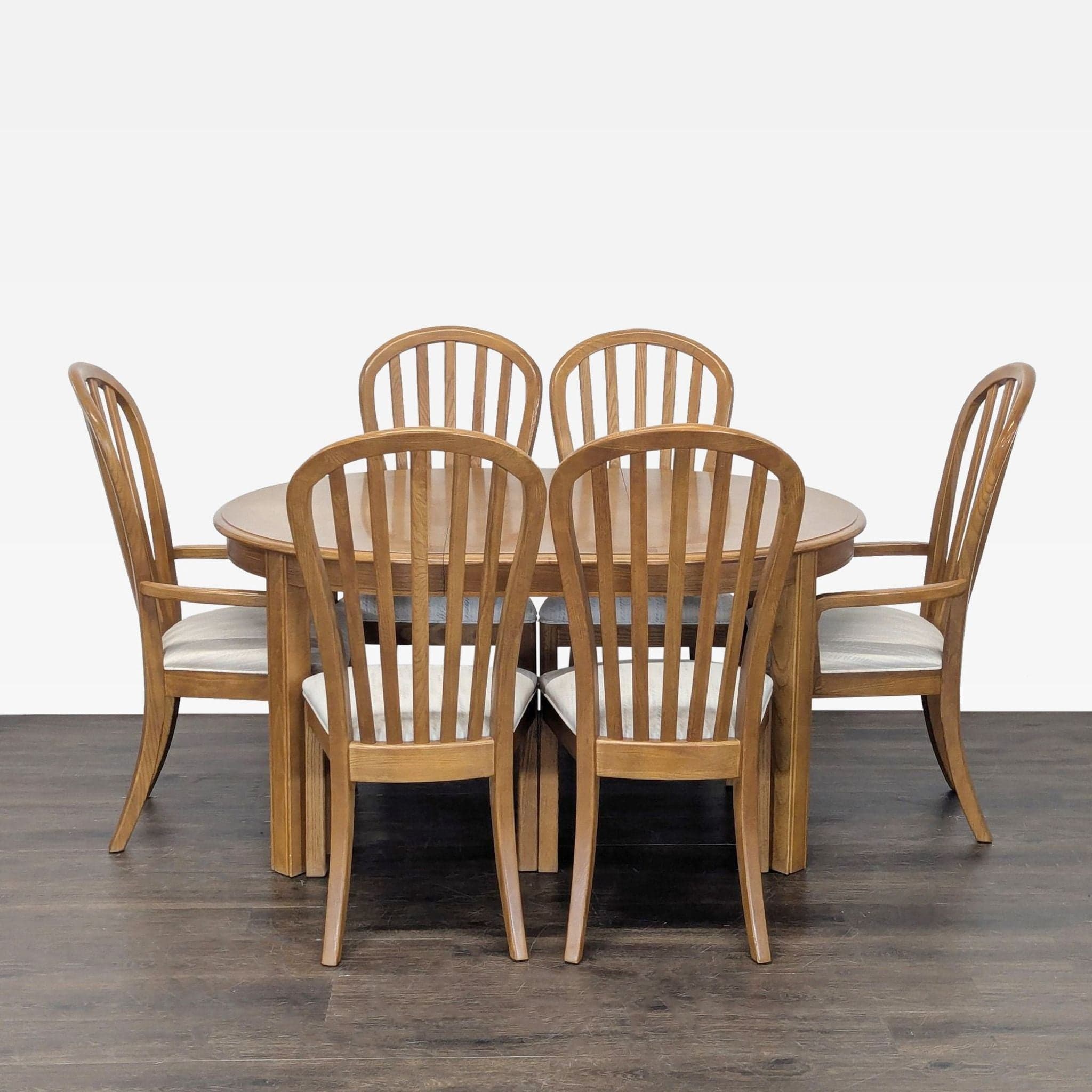 Stanley Furniture 7-Piece Dining Set with Oval Table and Upholstered Chairs - Thumbnail 4