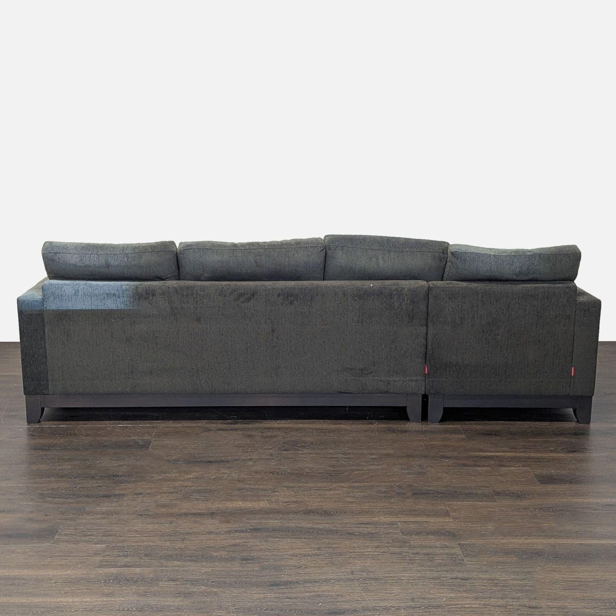 Upholstery Arts Modern Dark Green Sectional Sofa with Chaise - Thumbnail 7