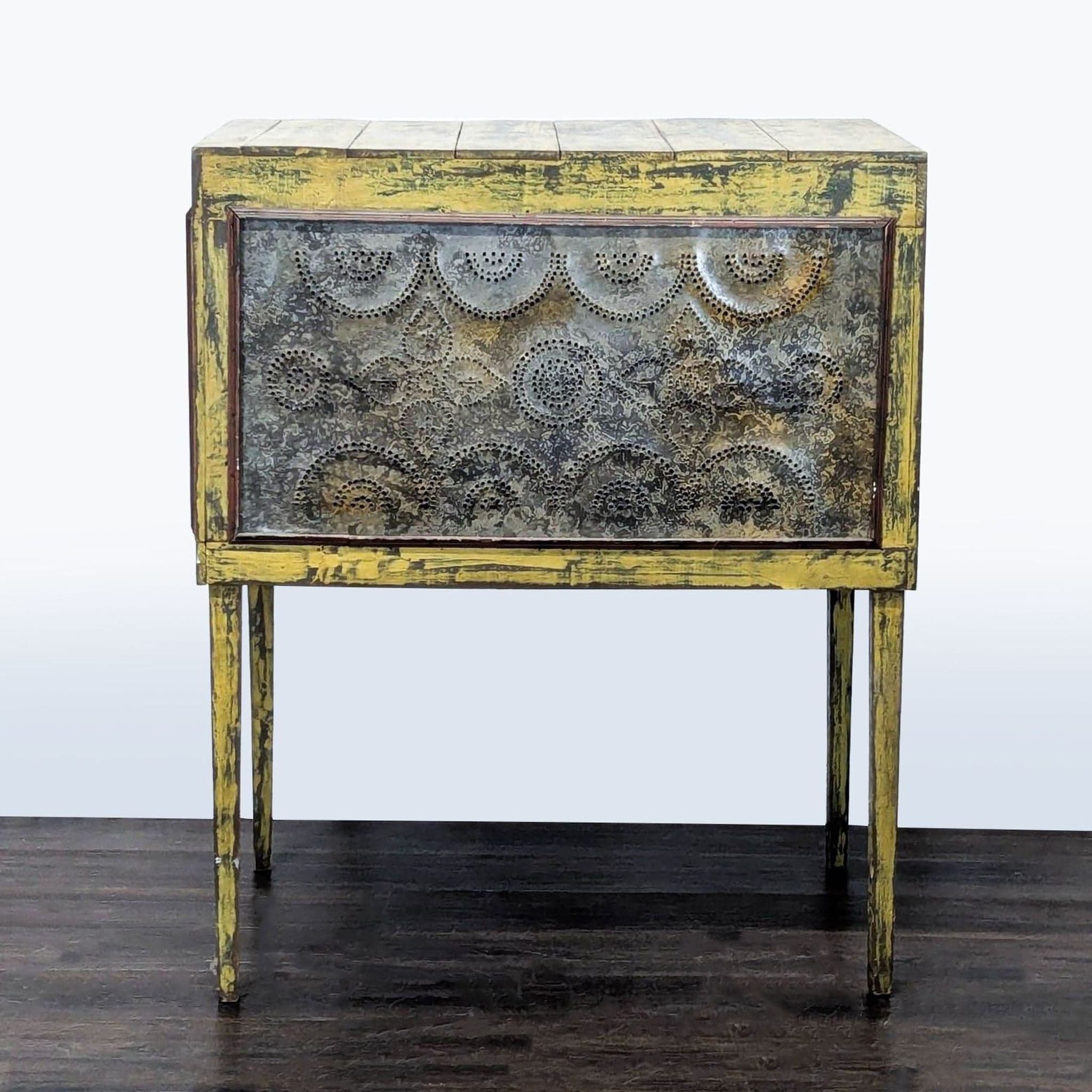 Handmade Reclaimed Wood and Metal Cabinet - Thumbnail 5