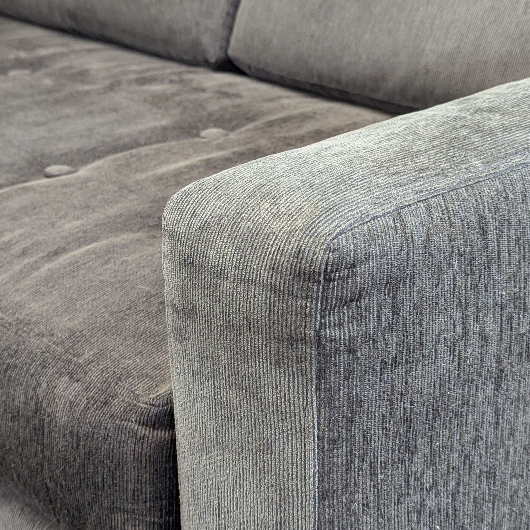 Upholstery Arts Modern Dark Green Sectional Sofa with Chaise - Thumbnail 3
