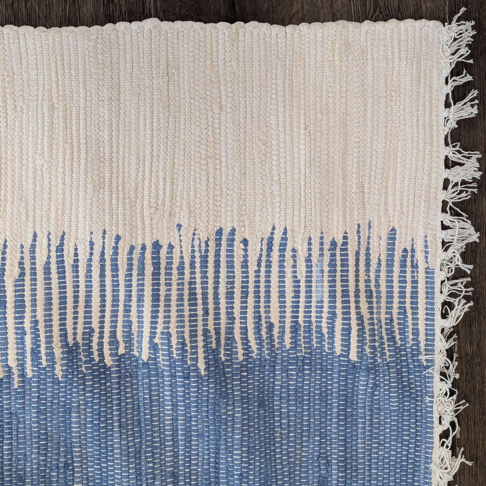 Safavieh Montauk 9’x6’ Blue and Black Hand-Woven Area Rug, Modern Striped Design - Thumbnail 3