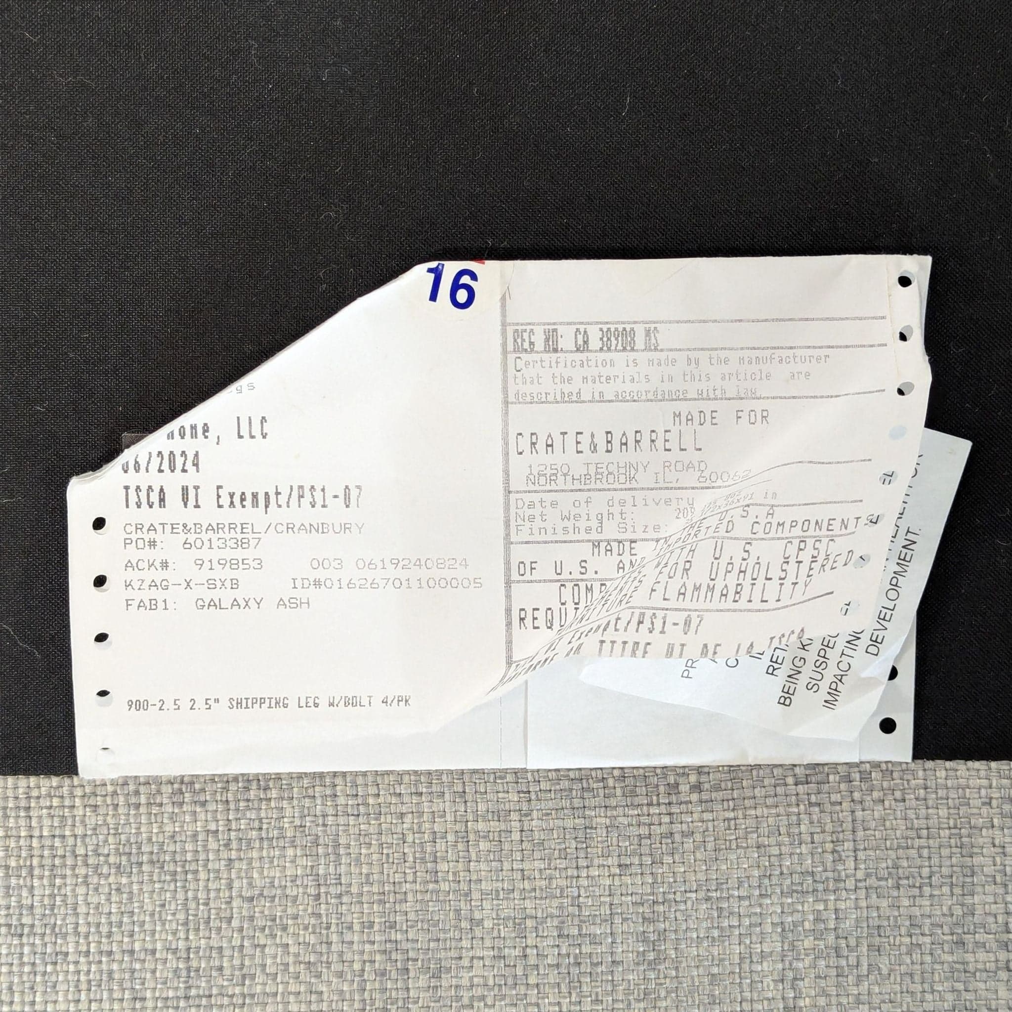 Crate and Barrel Gray Sectional Sofa with Storage Chaise - Thumbnail 7
