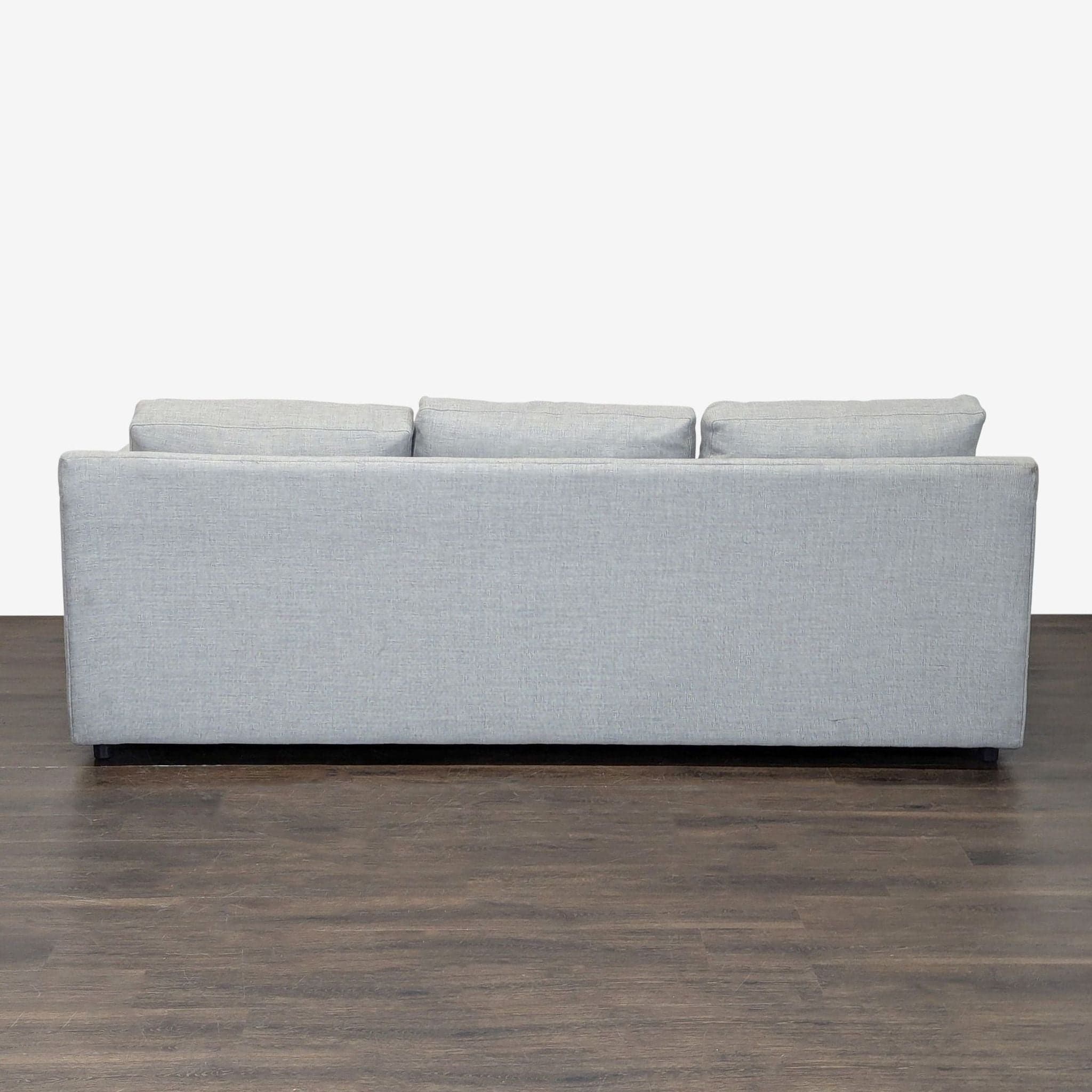 Crate and Barrel Gray Sectional Sofa with Storage Chaise - Thumbnail 9