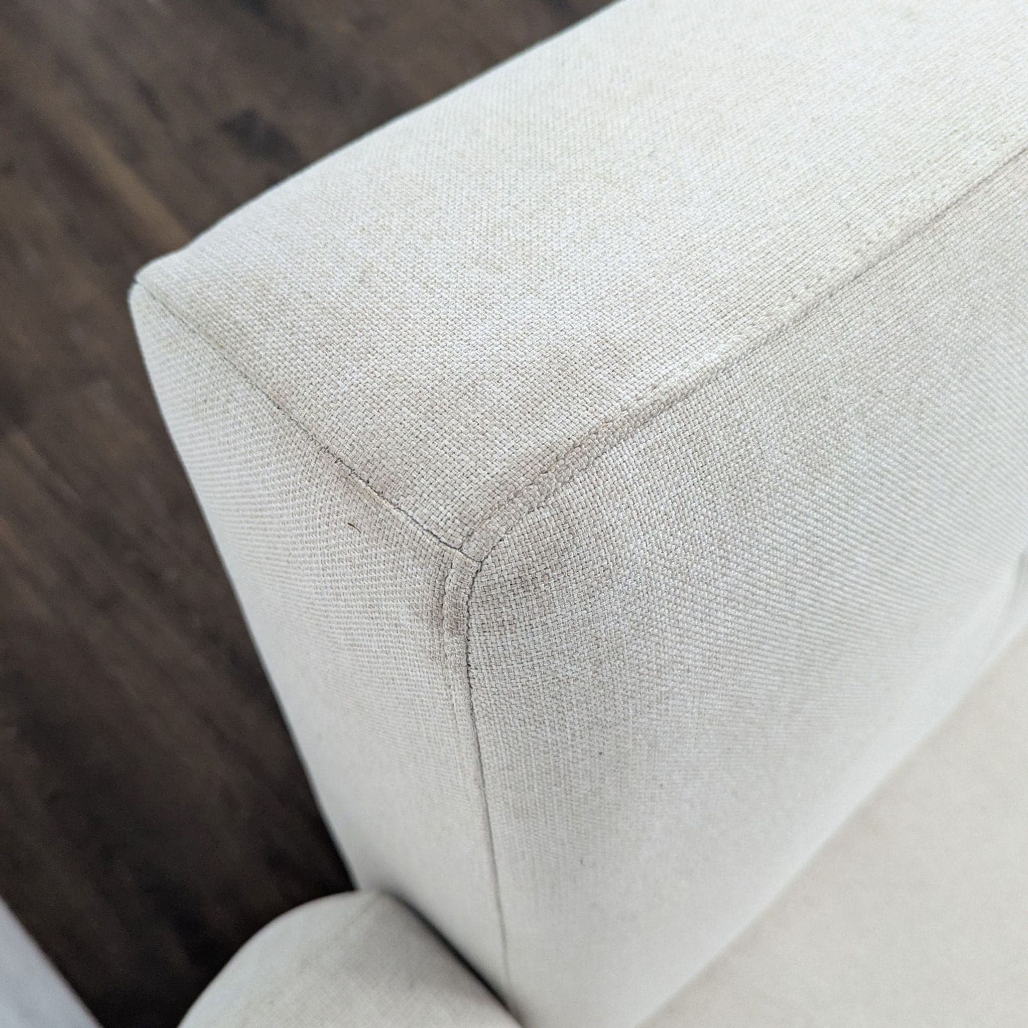 Modern 3-Seat Sofa with Light Wood Base and Cream Upholstery - Thumbnail 6