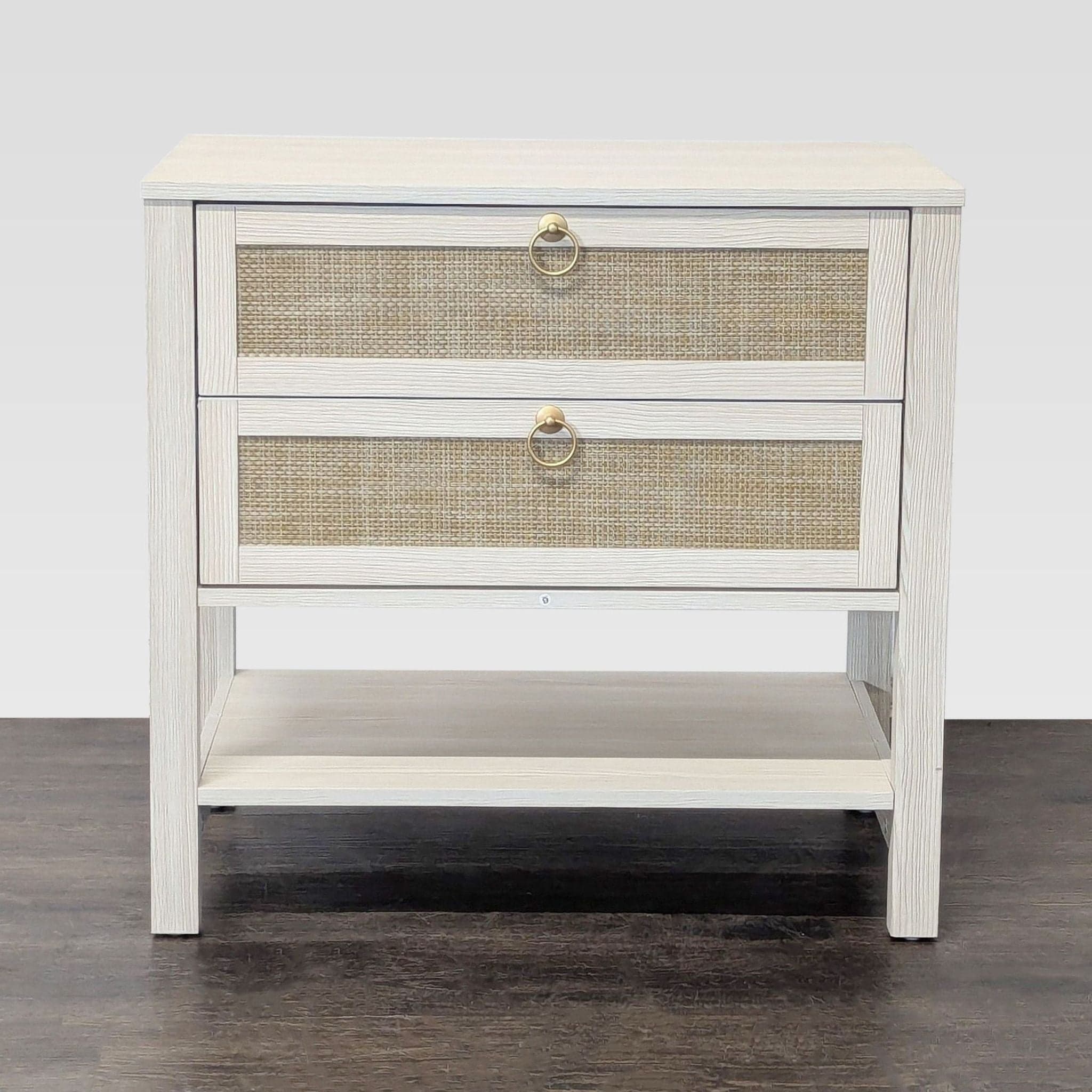 Breakwater Bay Two Drawer Nightstand with Bottom Shelf