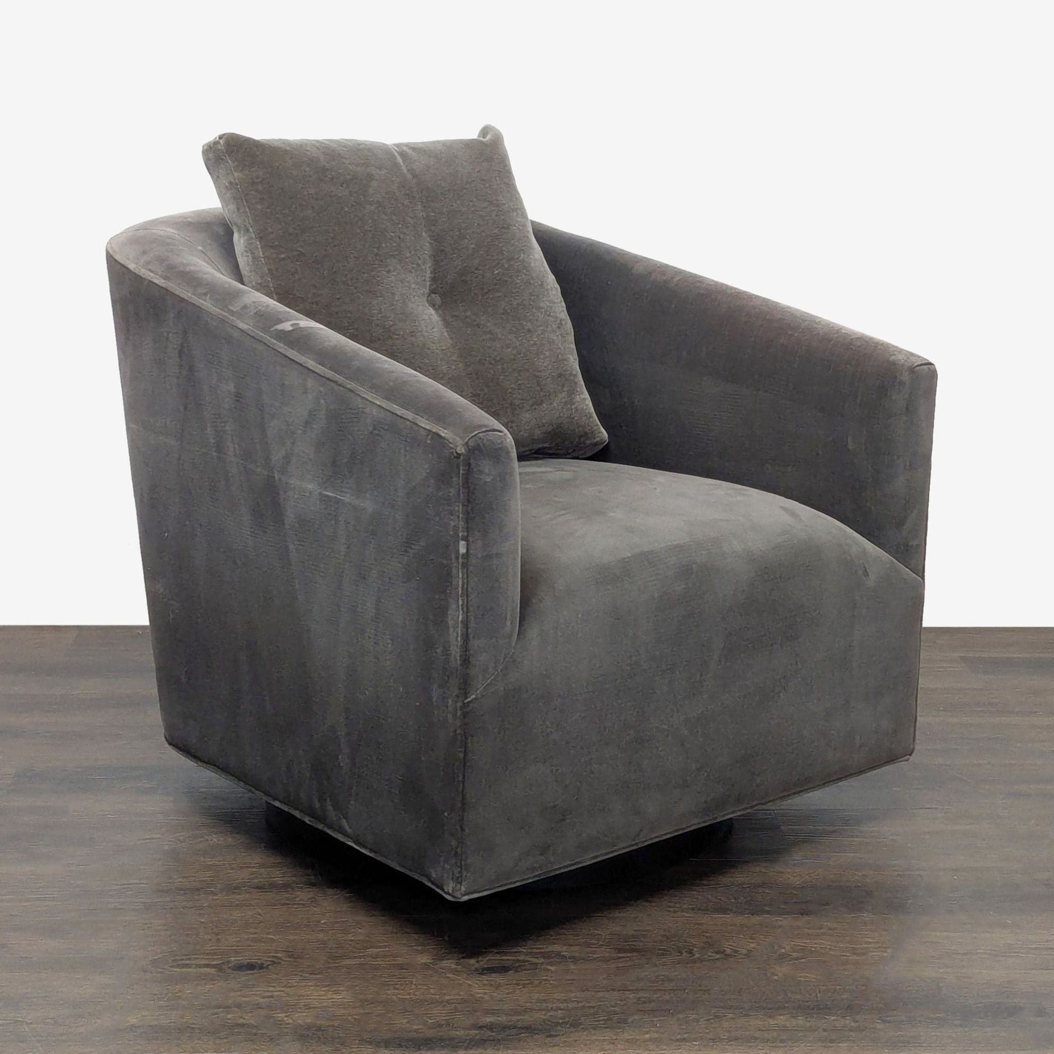 Fairfield Chair Co. Coco Grande Modern Gray Swivel Lounge Chair - Thumbnail 5