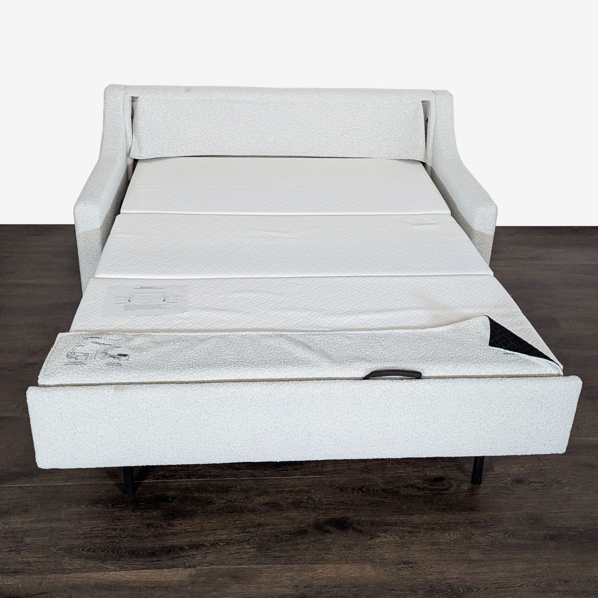 American Leather Perry Modern Sleeper Sofa with Fold-Out Bed - Light Fabric - Thumbnail 2