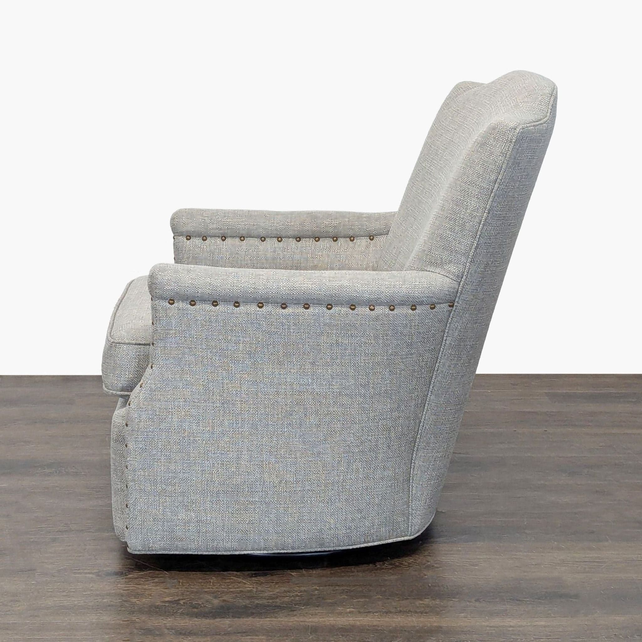 CR Laine Furniture Lounge Swivel Chair with Nailhead Trim - Thumbnail 8