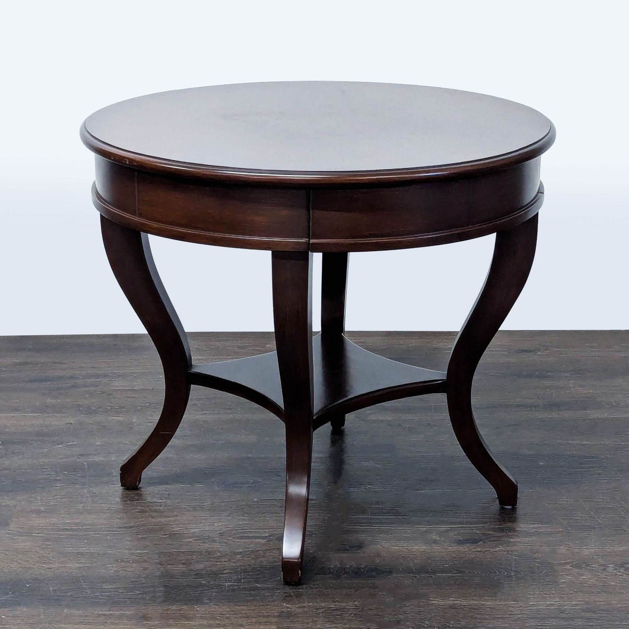 One Drawer Drum Table with Shelf - Thumbnail 3