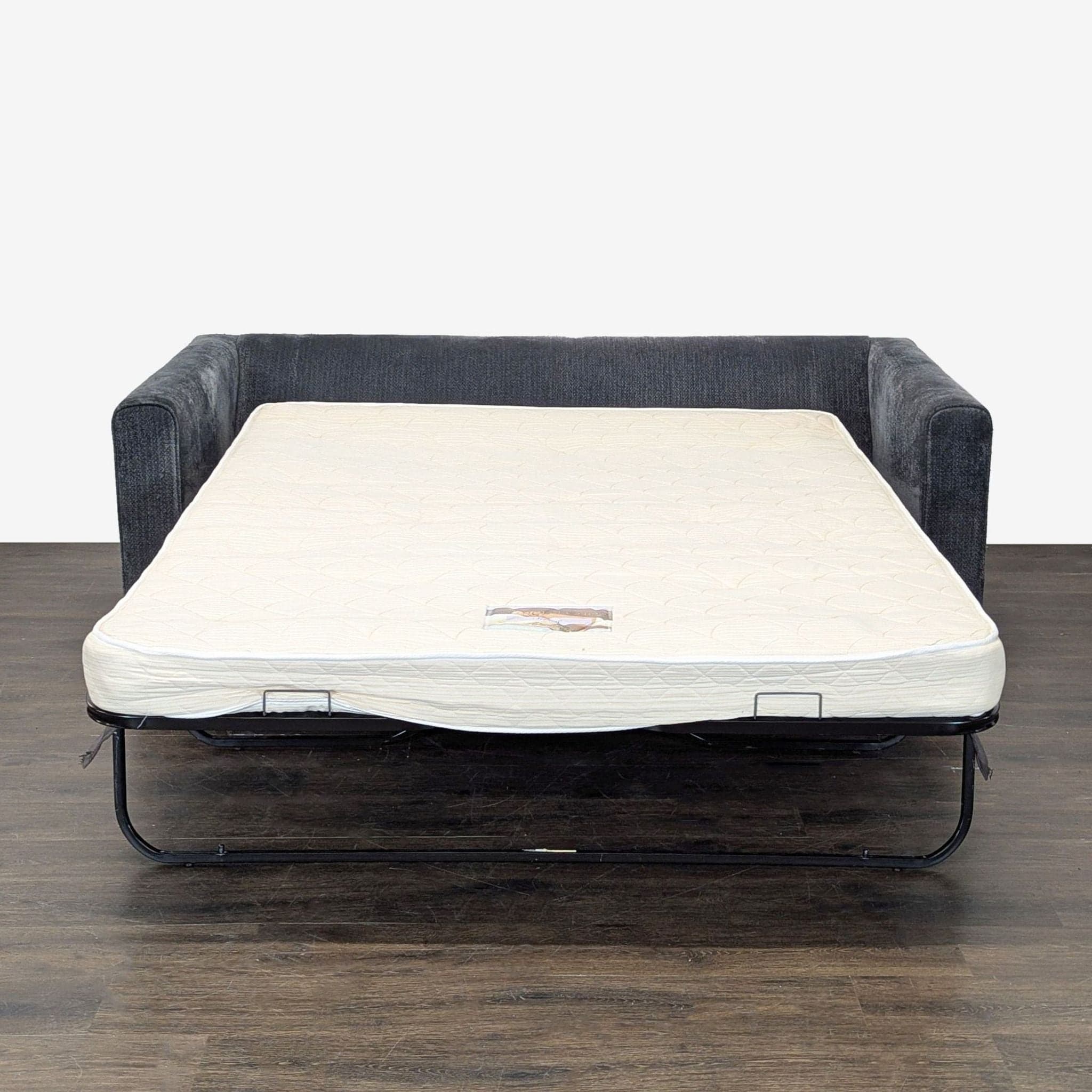 Modern Dark Gray Sleeper Sofa with Pull-Out Bed - Thumbnail 2