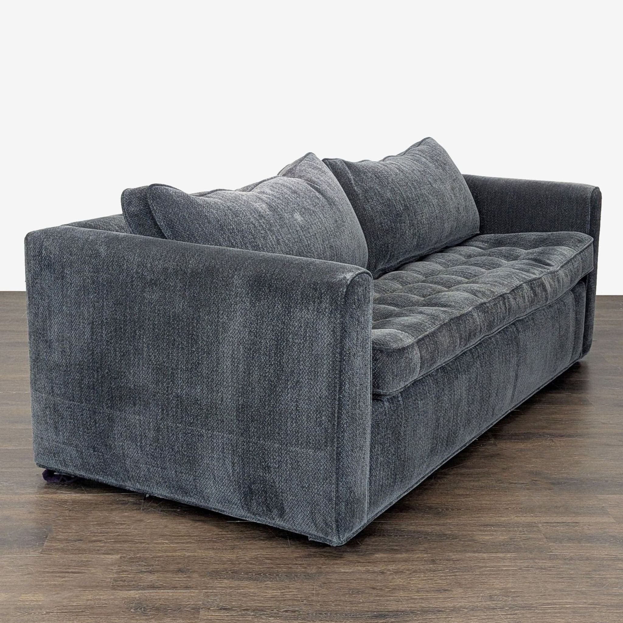 Modern Dark Gray Sleeper Sofa with Pull-Out Bed - Thumbnail 3