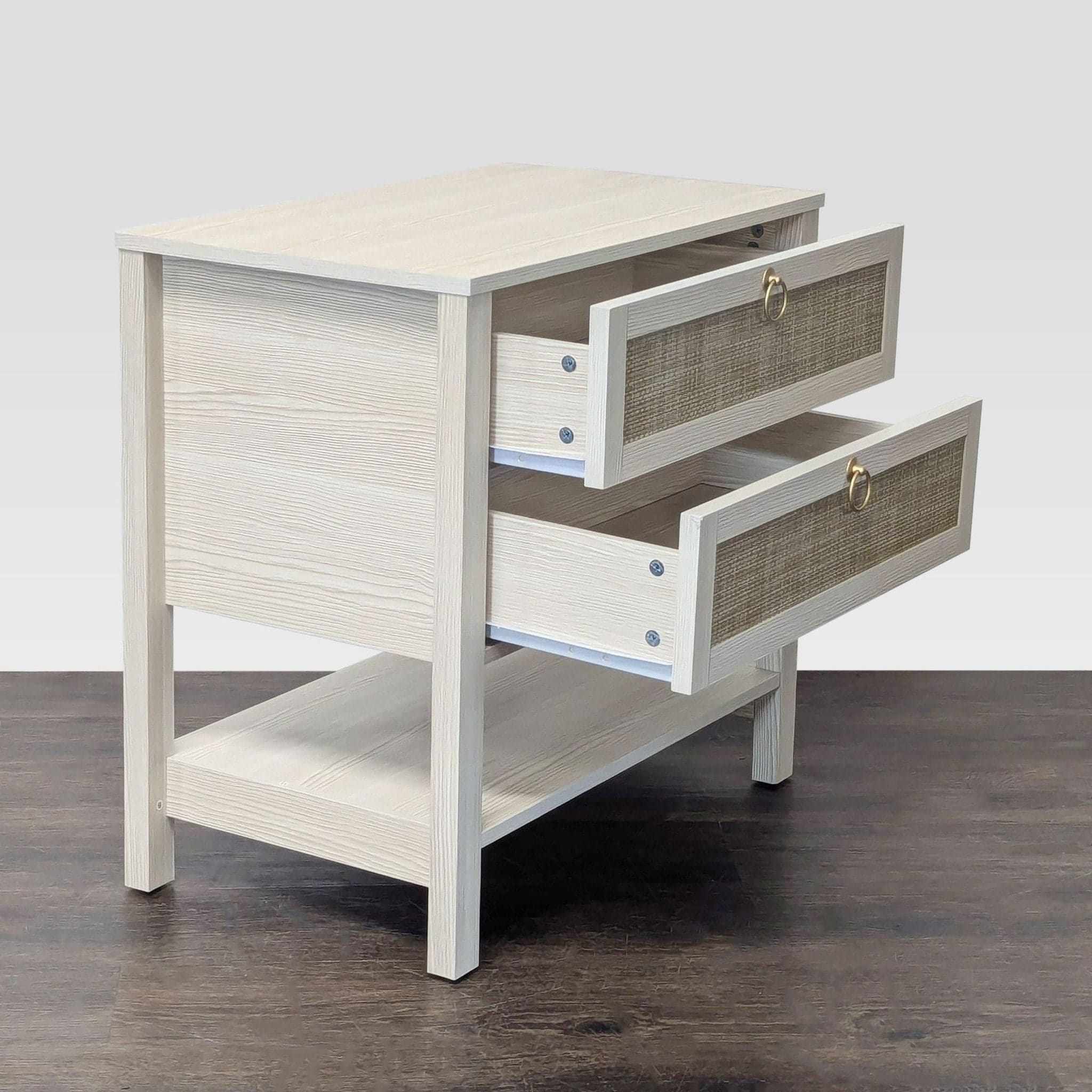 Breakwater Bay Two Drawer Nightstand with Bottom Shelf - Thumbnail 2