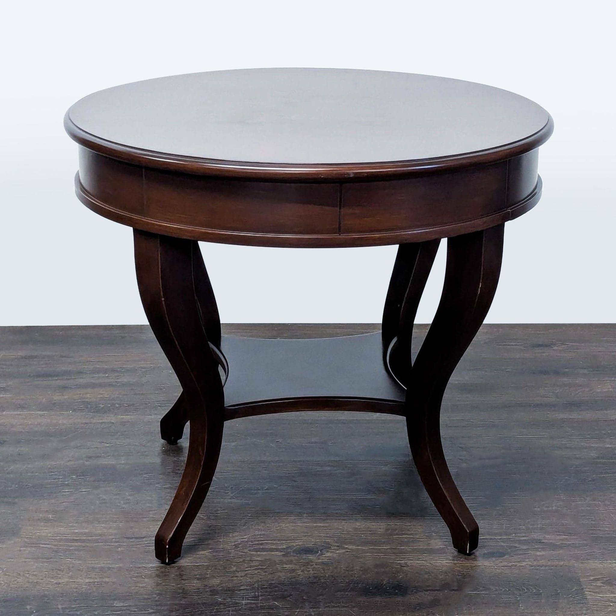One Drawer Drum Table with Shelf - Thumbnail 4