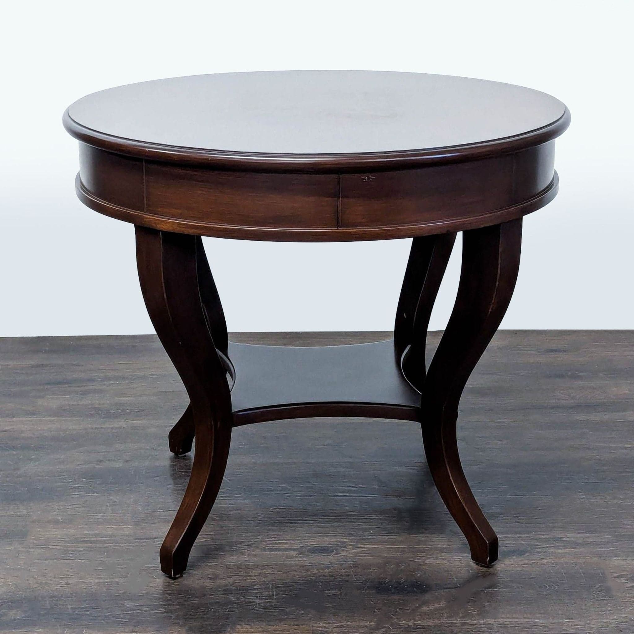 One Drawer Drum Table with Shelf - Thumbnail 5