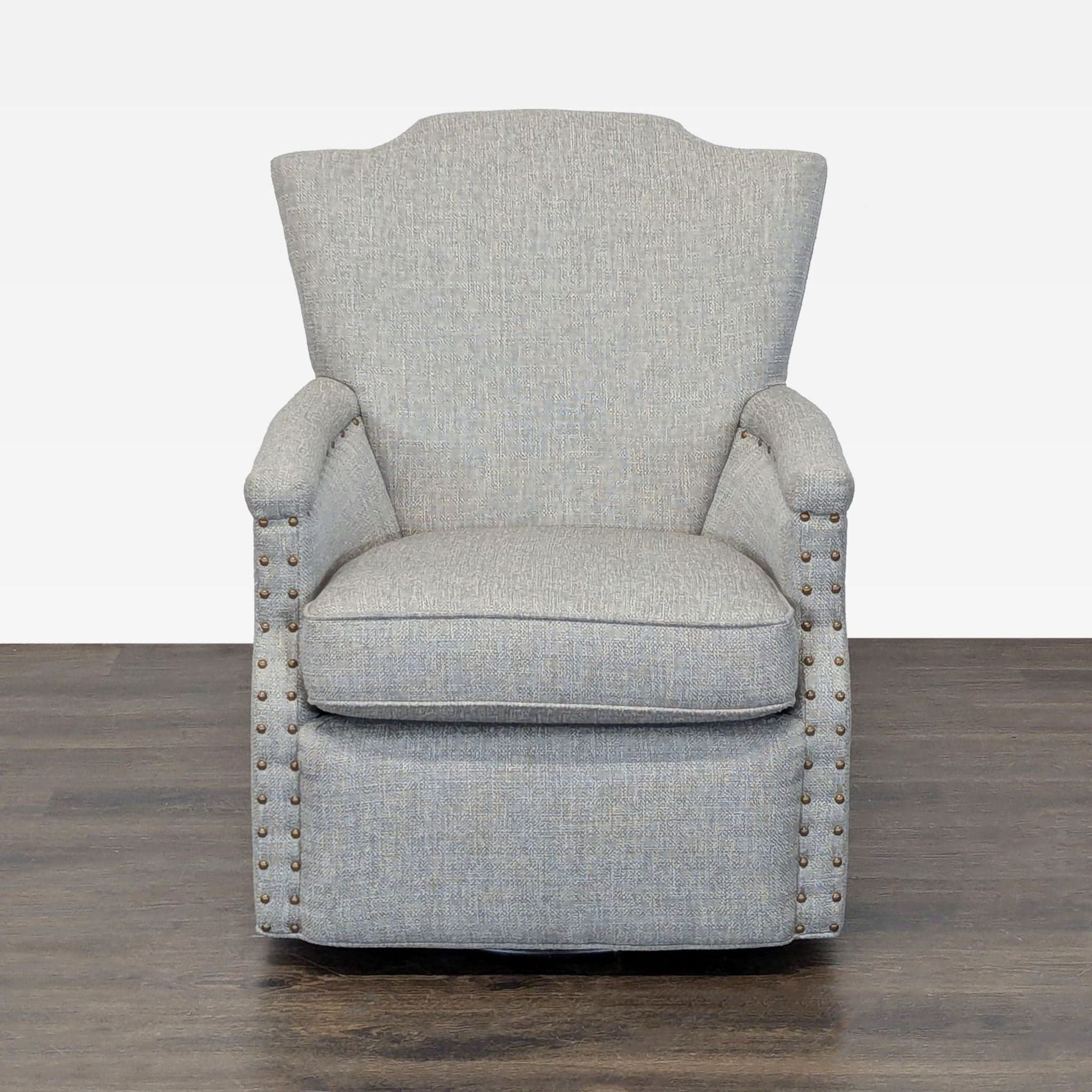 CR Laine Furniture Lounge Swivel Chair with Nailhead Trim