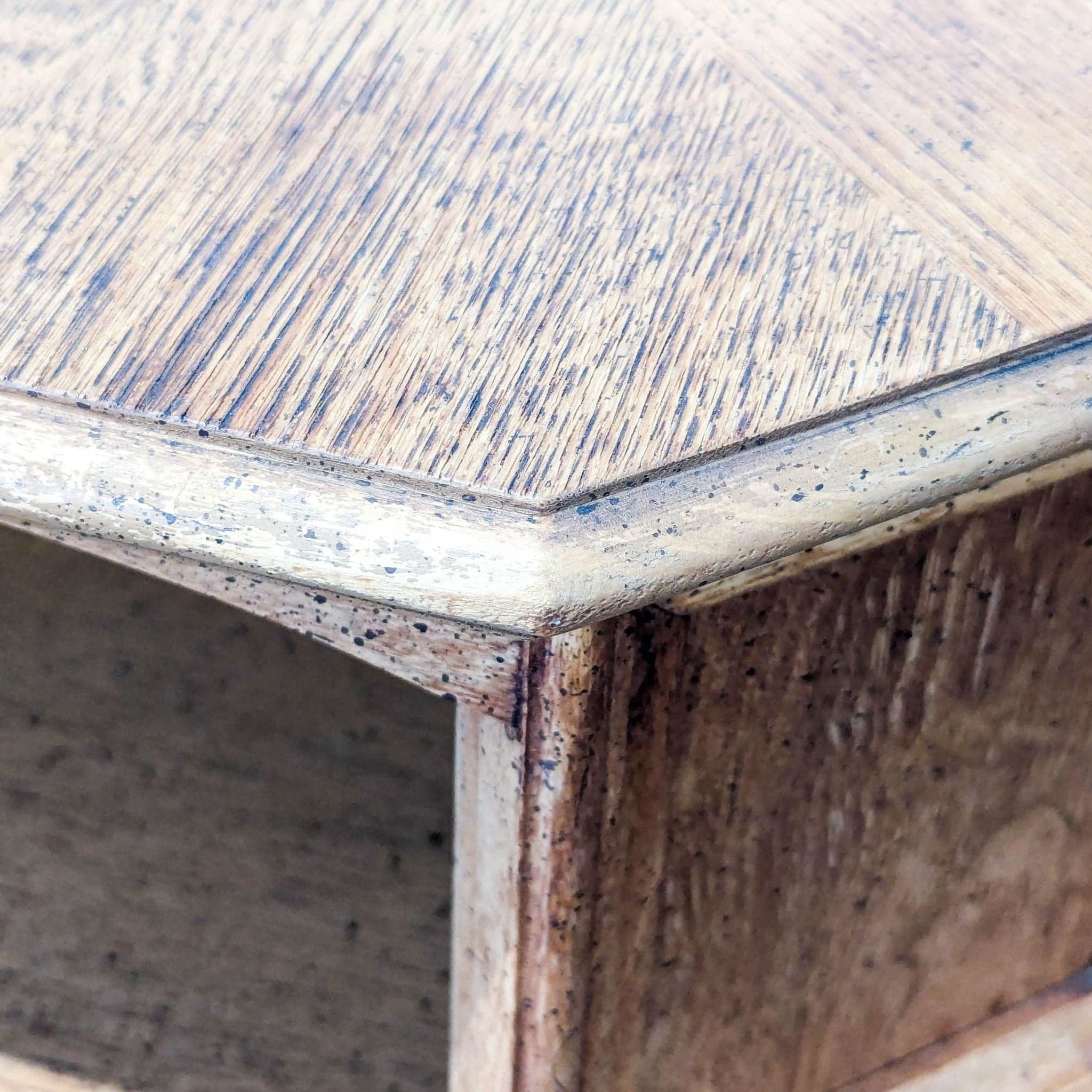Vintage Octagonal Wood End Table with Open Shelf - Thumbnail 5