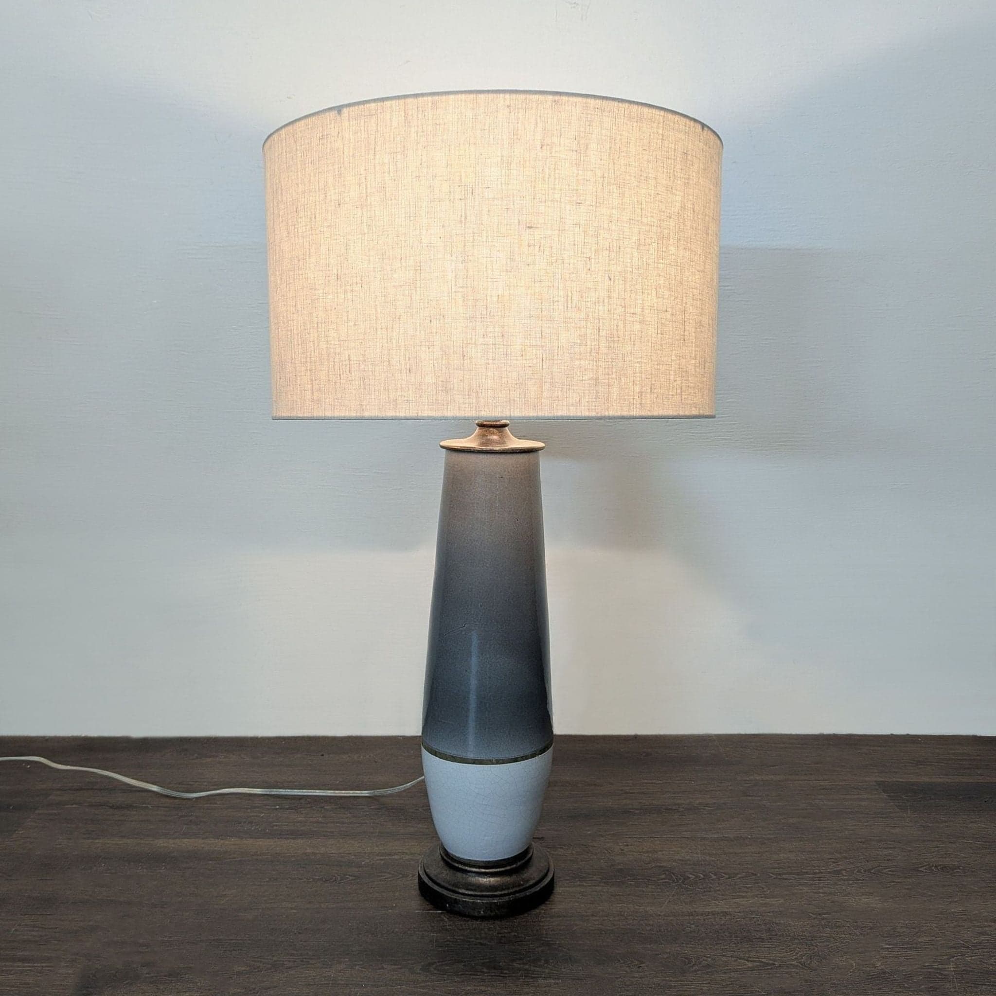 Currey & Company Modern Ceramic Table Lamp with Drum Shade - Thumbnail 2