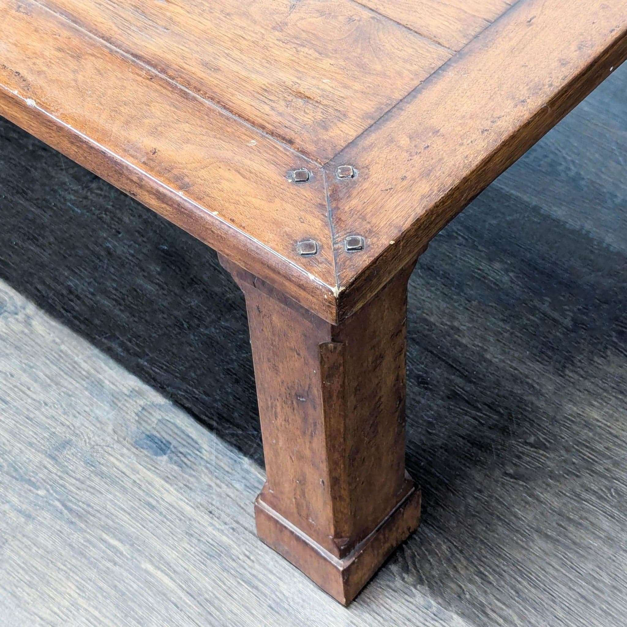 Rustic Wood Coffee Table - Thumbnail 5