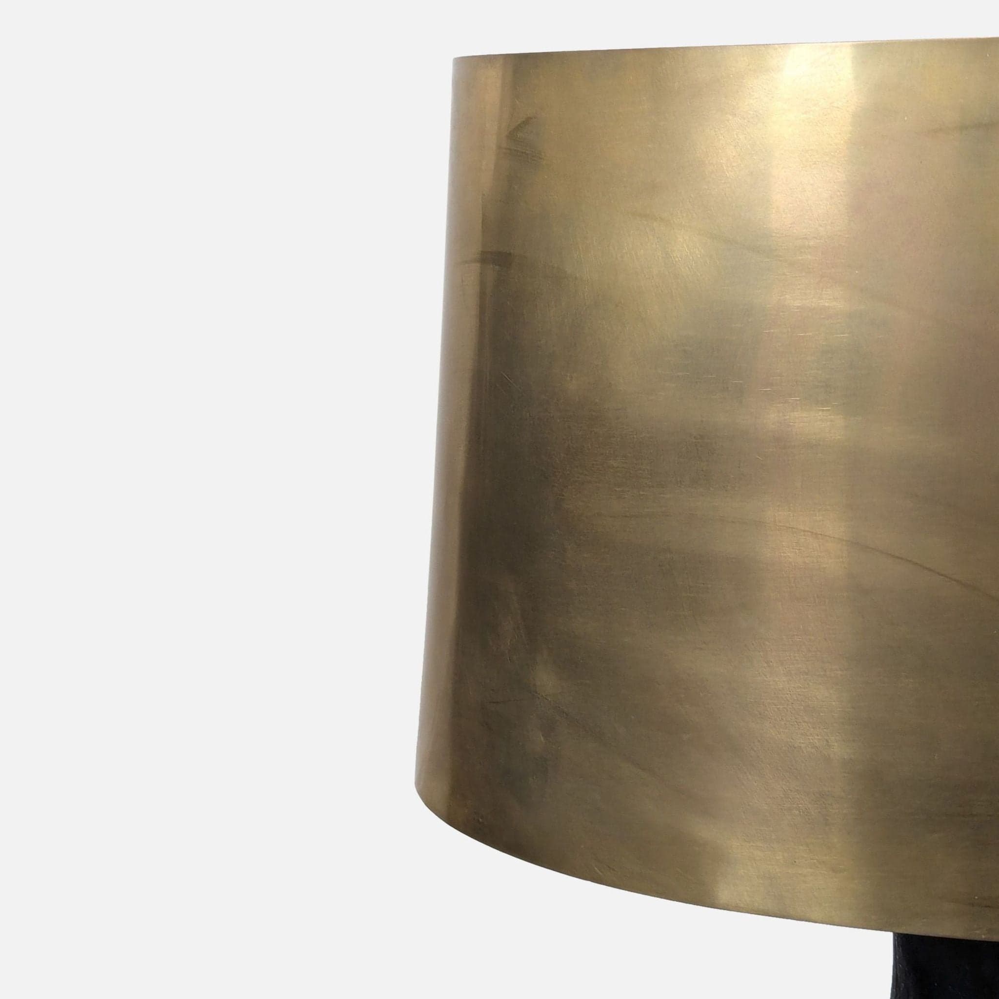 Visual Comfort Armato Modern Black Table Lamp with Brass Shade - Thumbnail 5