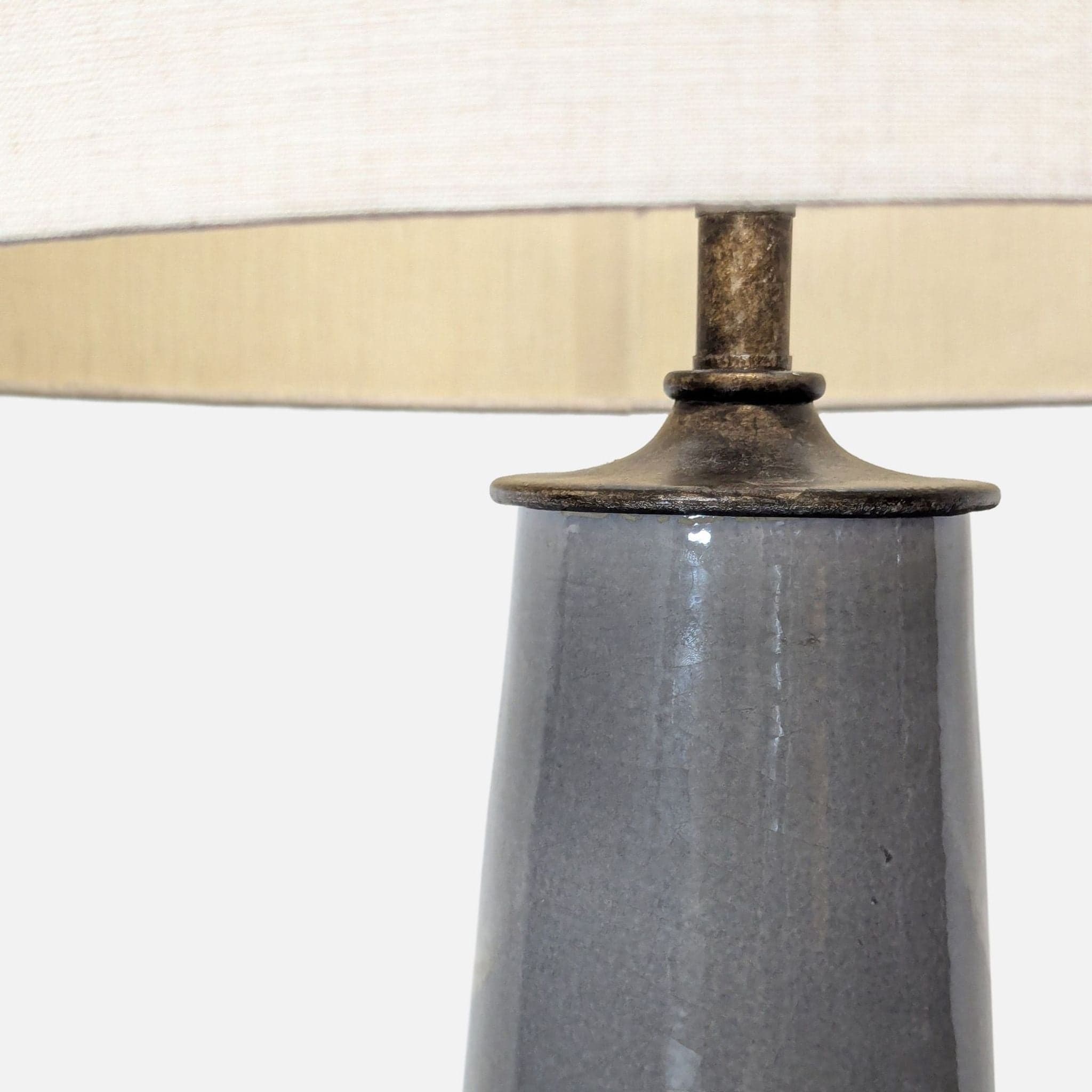 Currey & Company Modern Ceramic Table Lamp with Drum Shade - Thumbnail 6