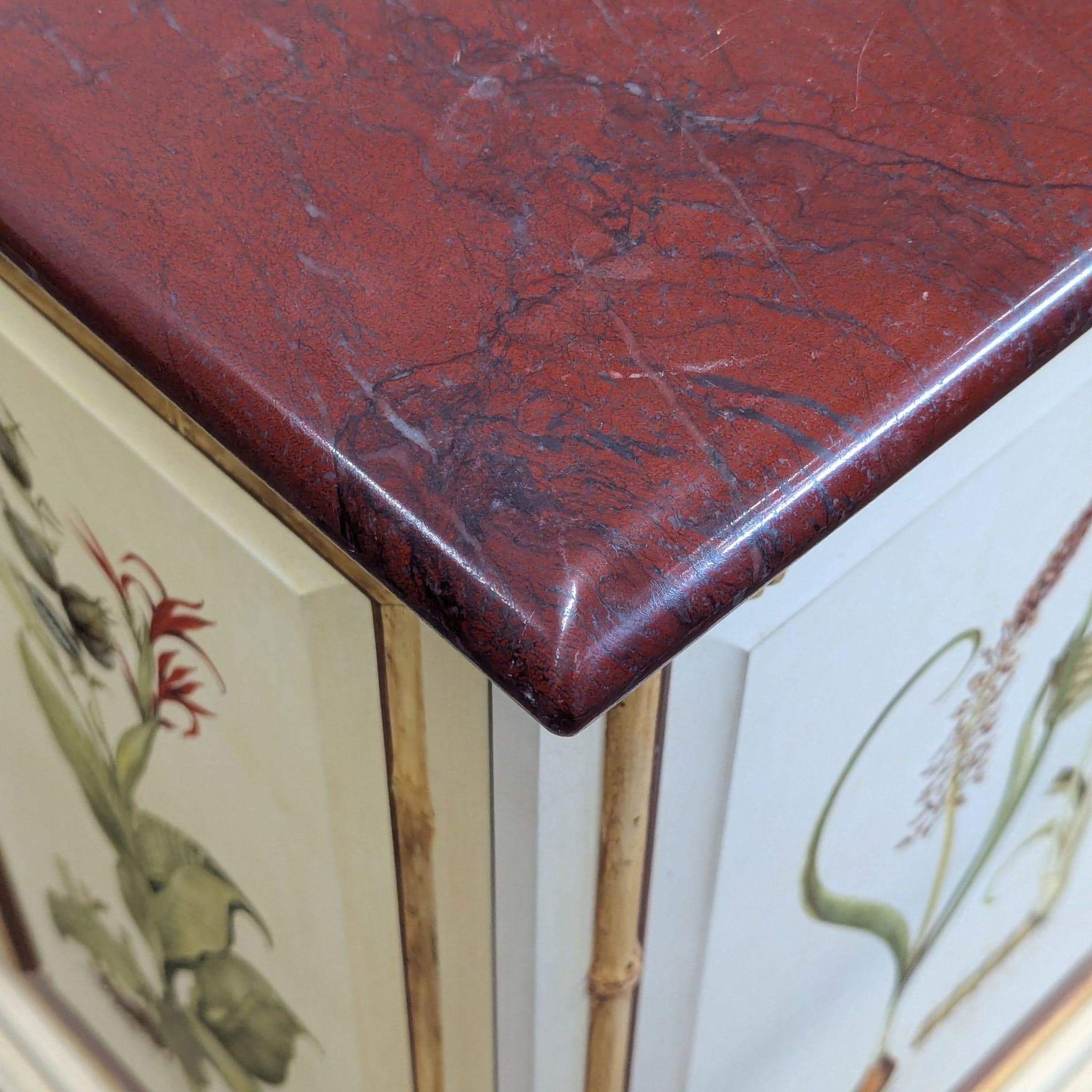 Botanical Hand Painted Media Cabinet - Thumbnail 9