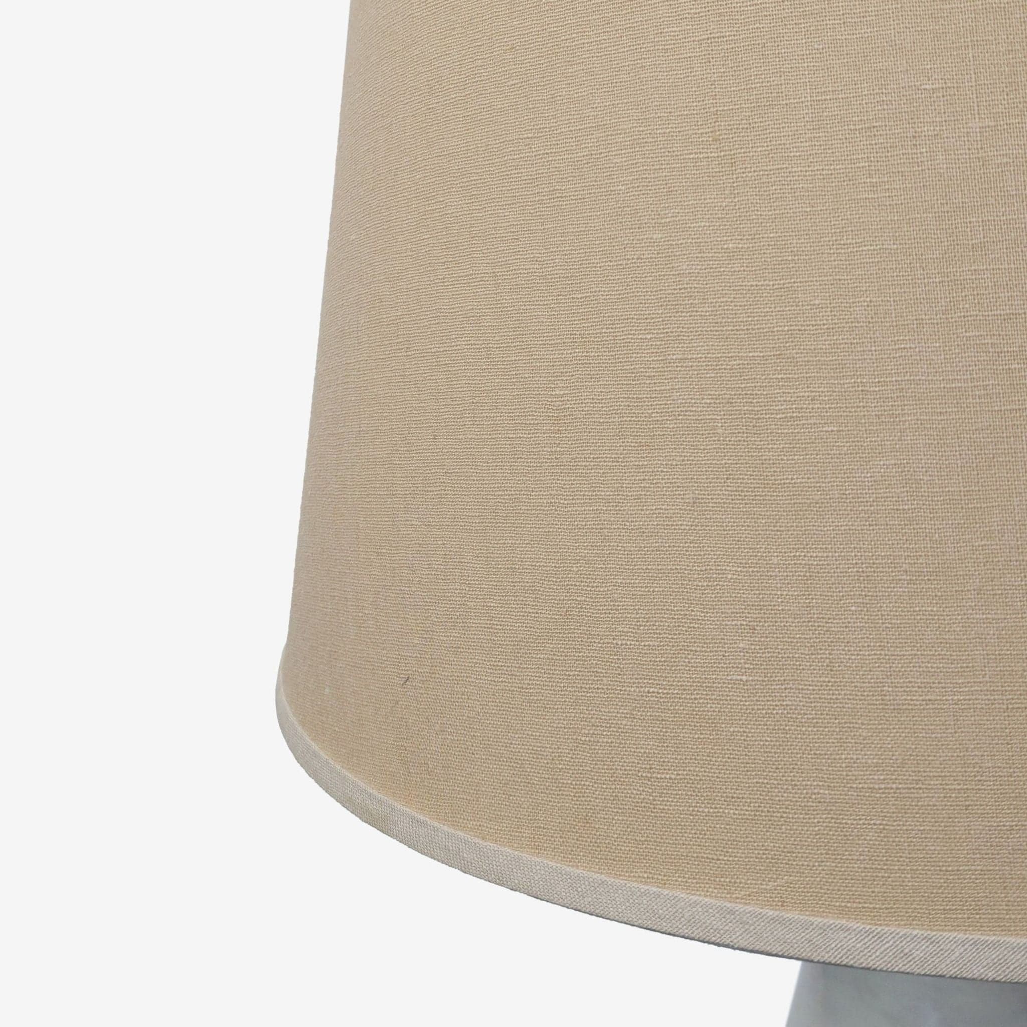 Ceramic Table Lamp with Beige Shade, Ribbed Texture, and Rustic Accents - Thumbnail 3