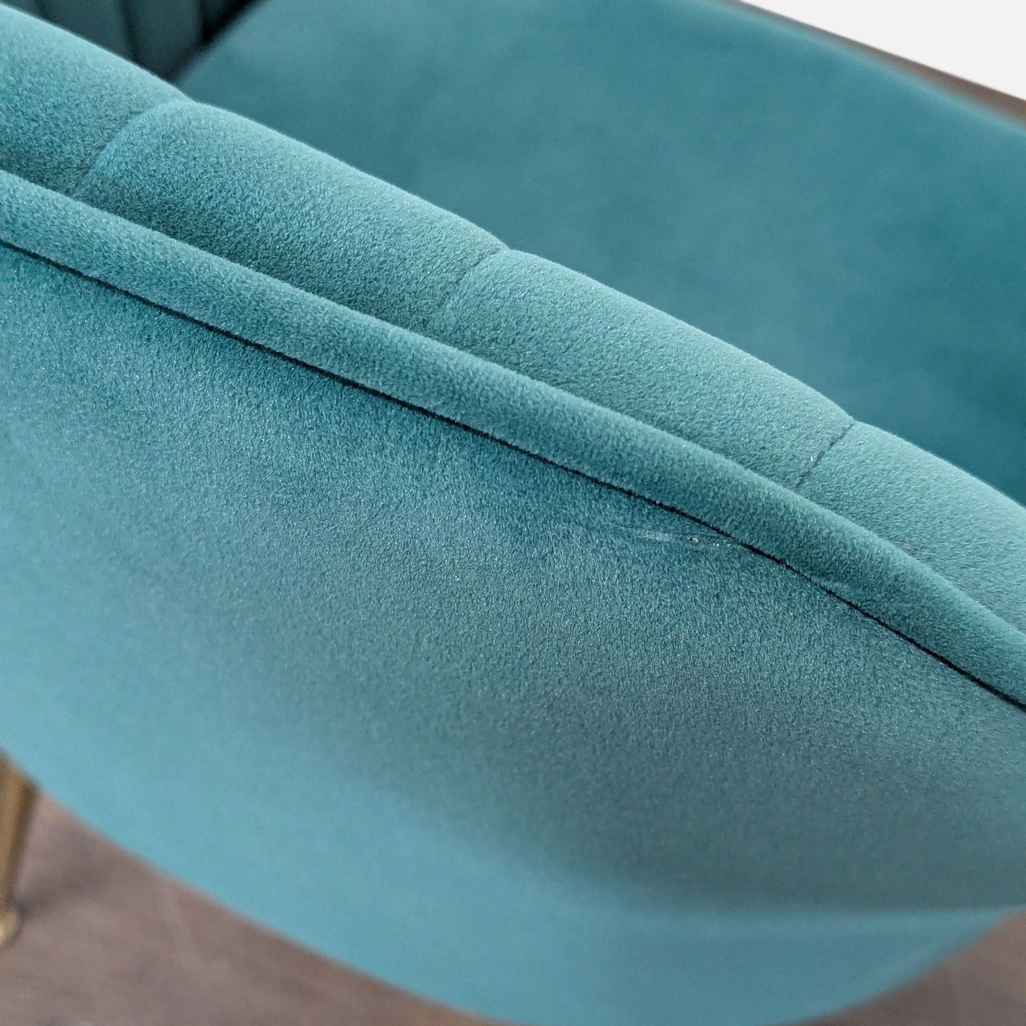 Modern Teal Velvet Lounge Chair with Gold Legs - Thumbnail 3