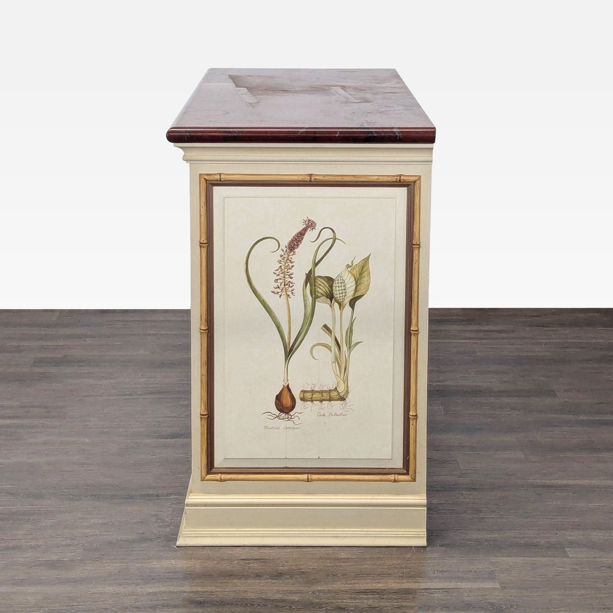 Botanical Hand Painted Media Cabinet - Thumbnail 4