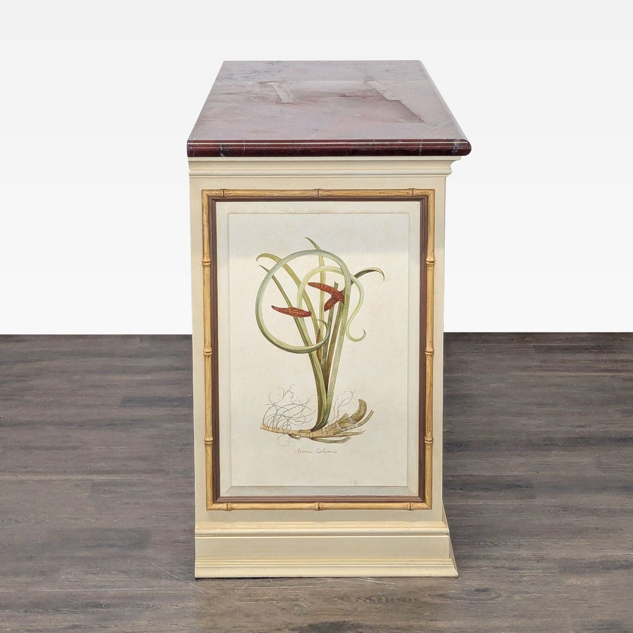 Botanical Hand Painted Media Cabinet - Thumbnail 6