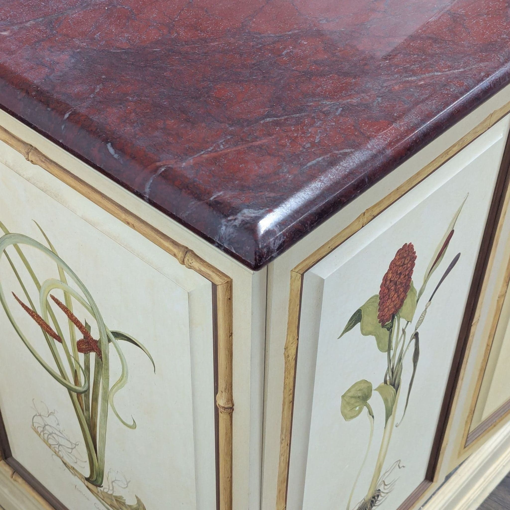 Botanical Hand Painted Media Cabinet - Thumbnail 10
