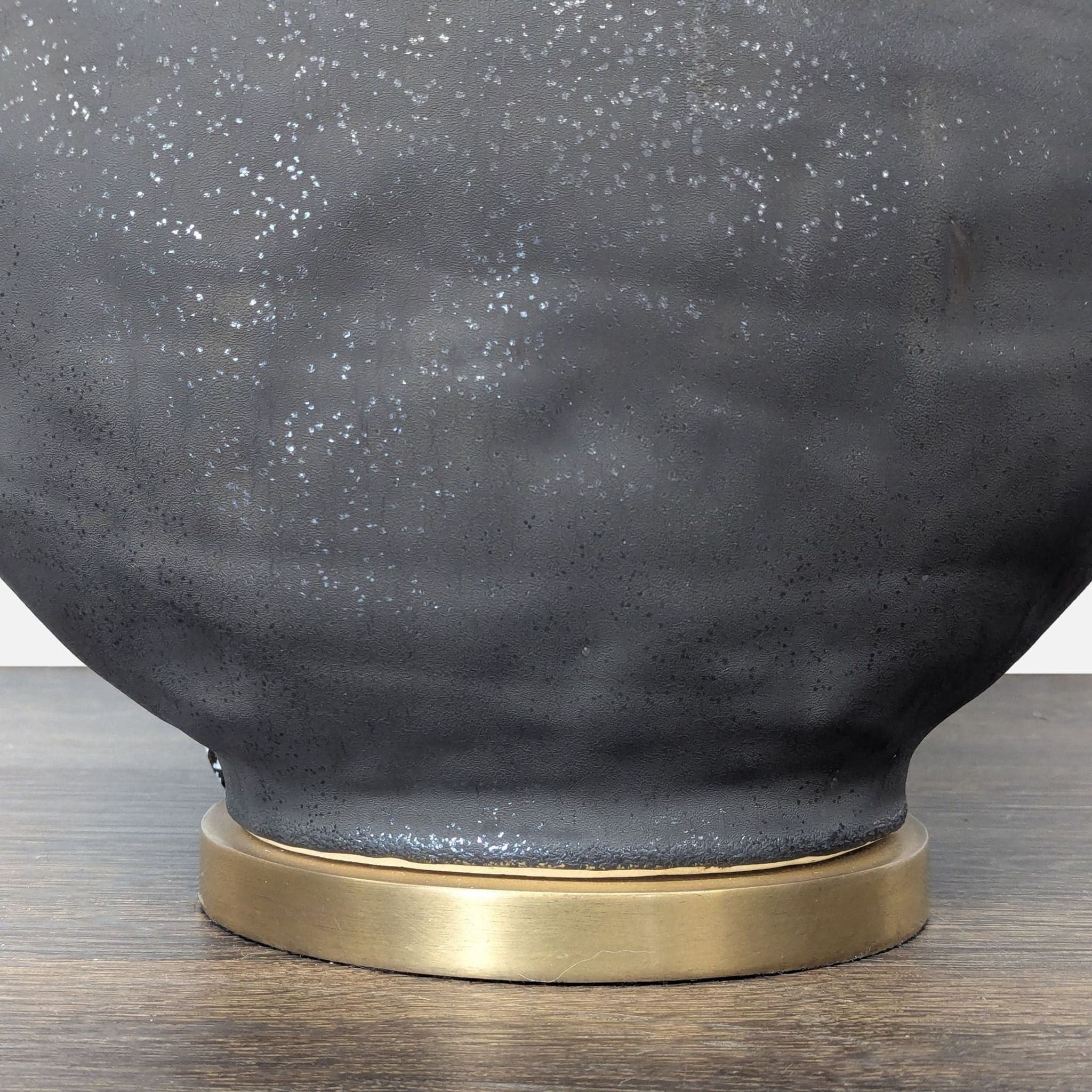 Visual Comfort Armato Modern Black Table Lamp with Brass Shade - Thumbnail 7