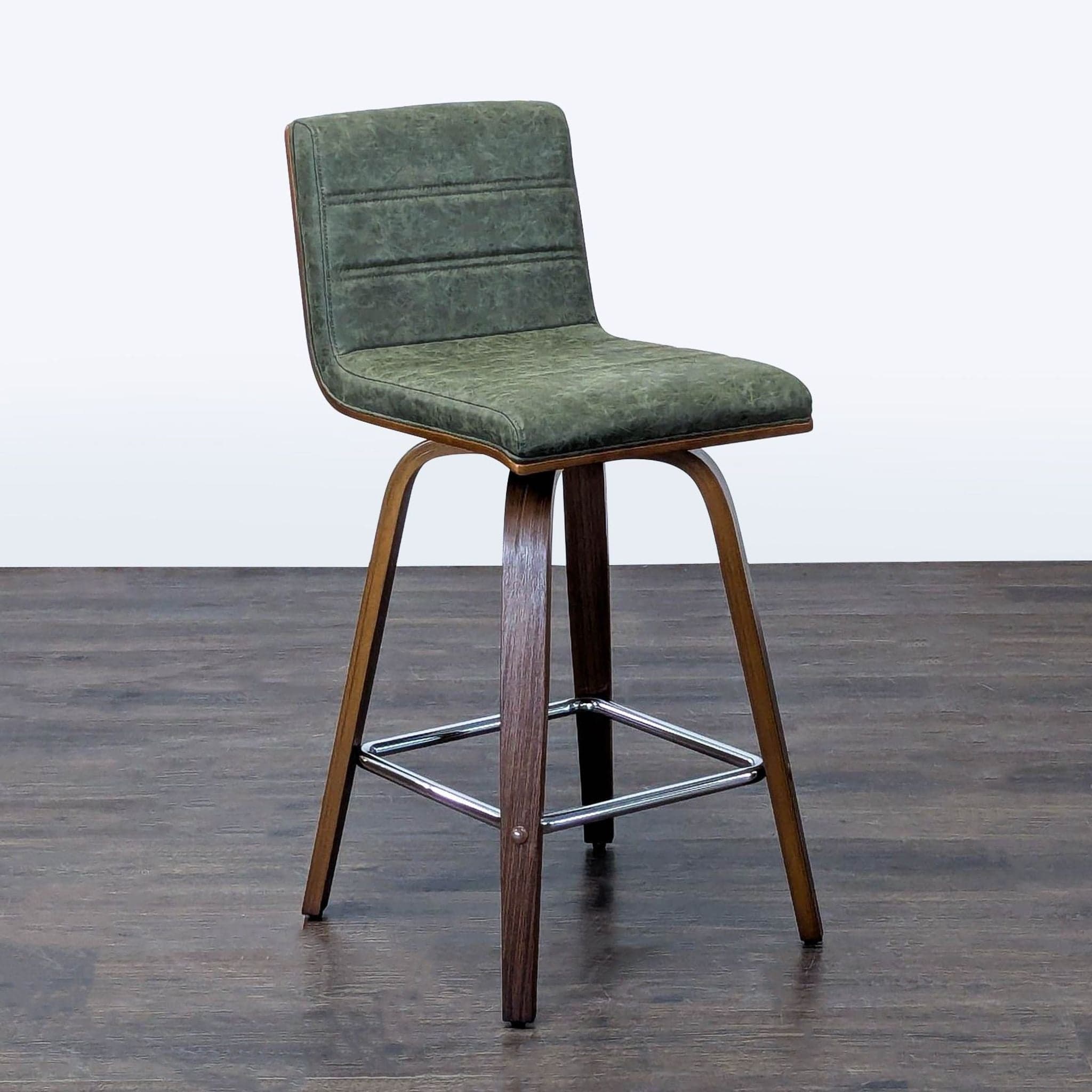 Armen Living Faux Leather Bar Stool - Thumbnail 3
