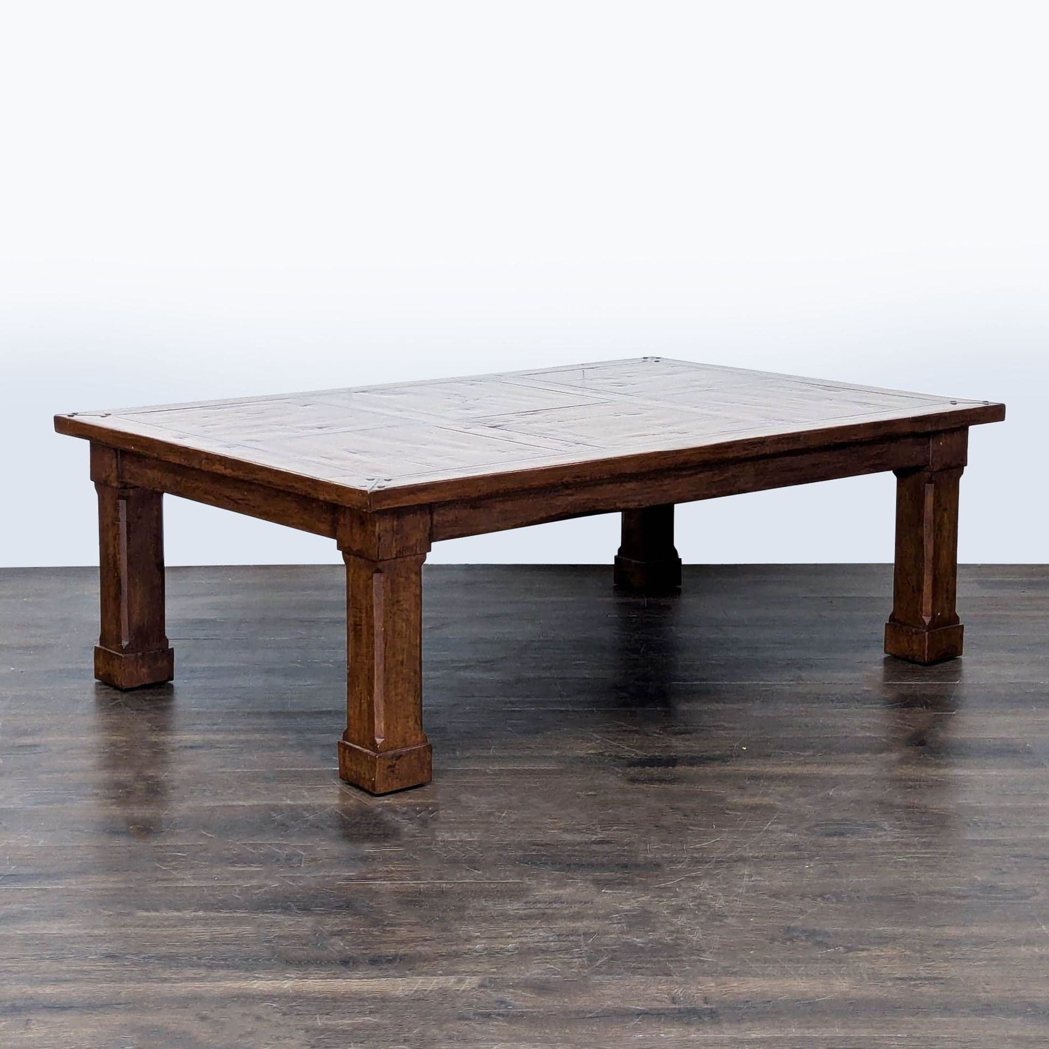 Rustic Wood Coffee Table - Thumbnail 2