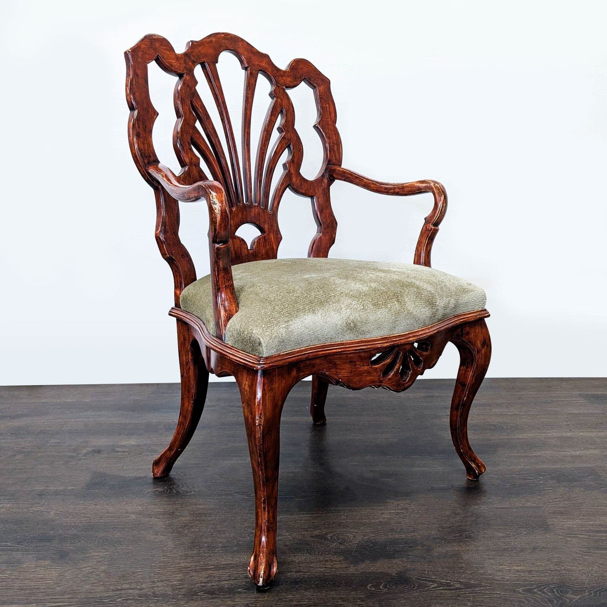 Chippendale Style Mahogany Ribbon-Back Armchair - Thumbnail 2
