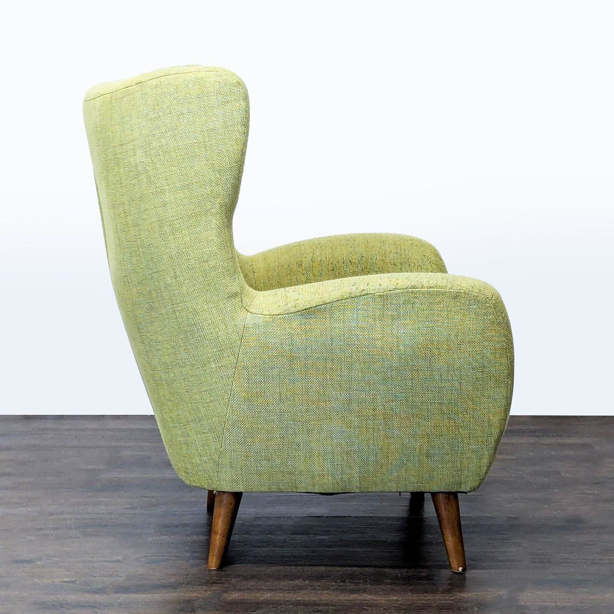 Article Mod Mid-Century Modern Green Lounge Chair with Wooden Legs - Thumbnail 3