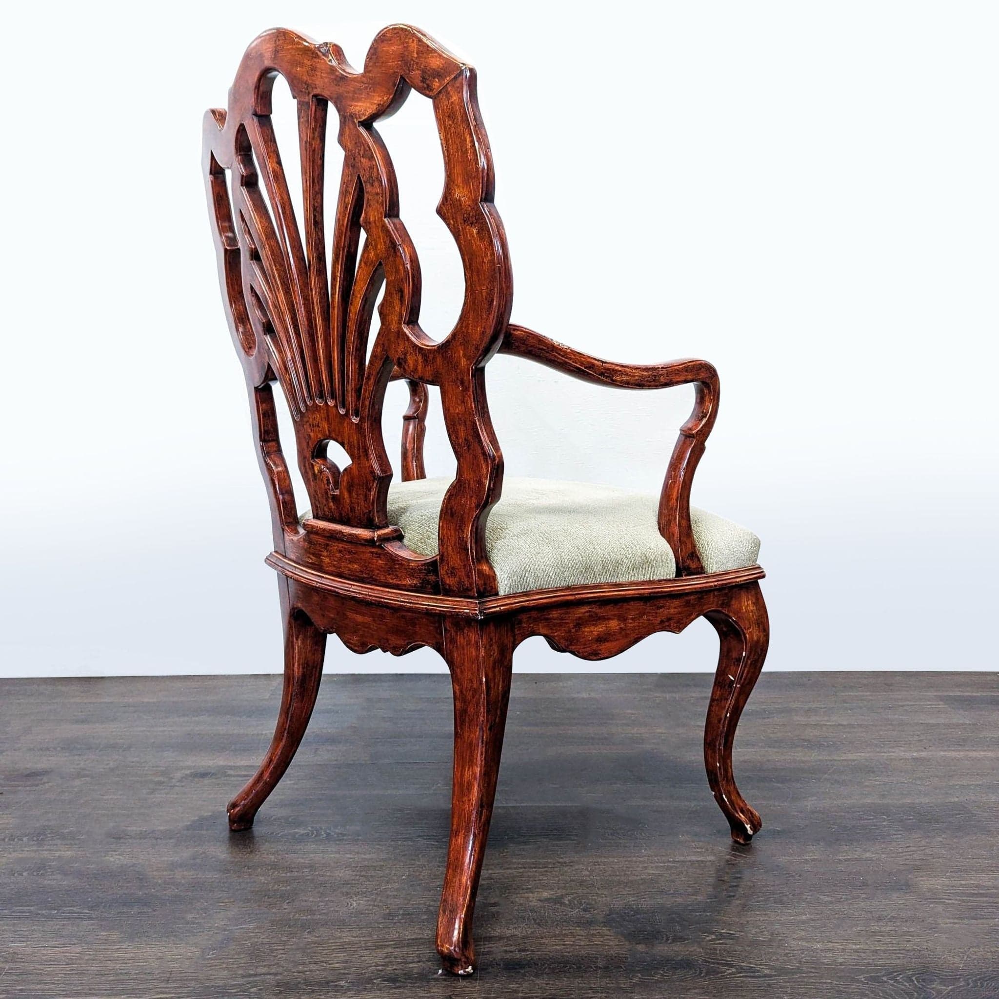 Chippendale Style Mahogany Ribbon-Back Armchair - Thumbnail 4