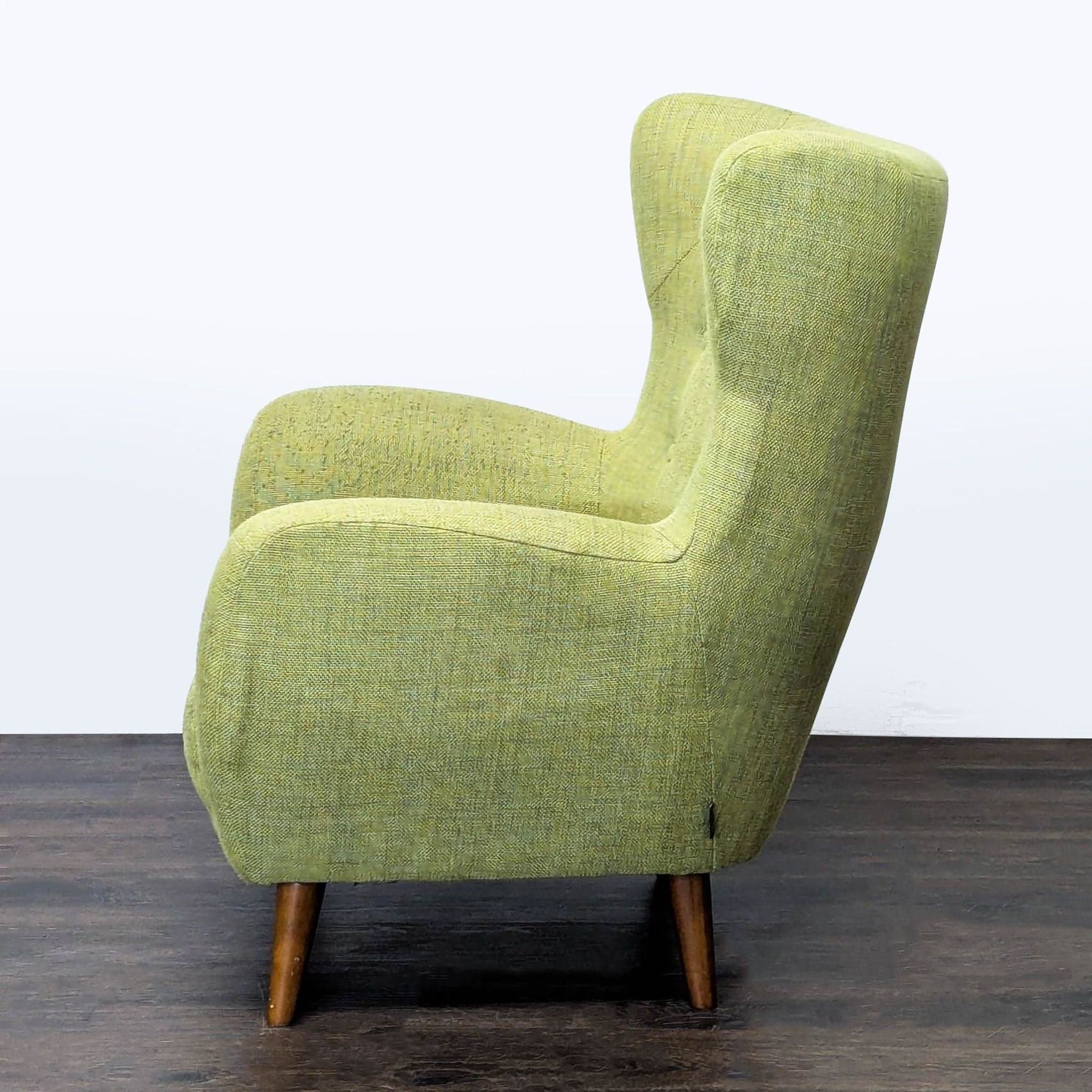 Article Mod Mid-Century Modern Green Lounge Chair with Wooden Legs - Thumbnail 5