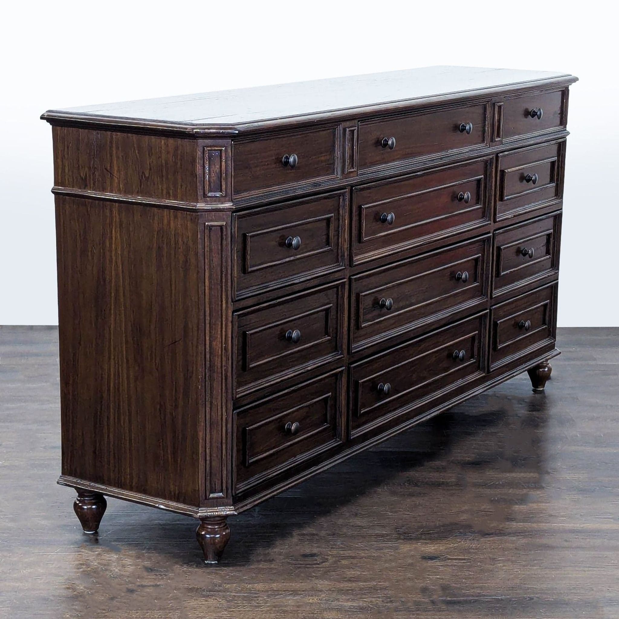 Millcreek Furniture 12-Drawer Dark Wood Dresser - Thumbnail 3