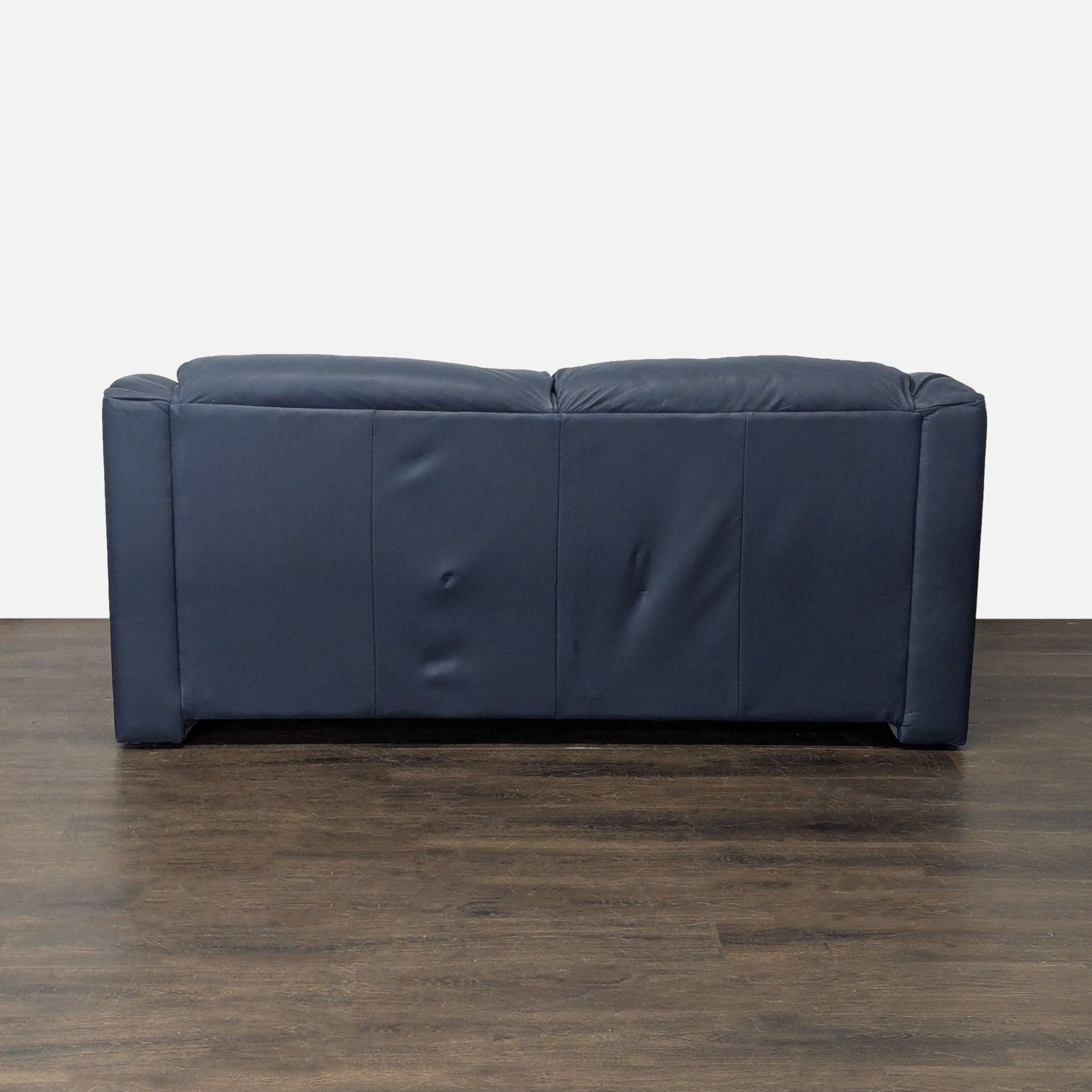 Krause's Blue Leather Sleeper Sofa with Pull-Out Mattress - Thumbnail 5