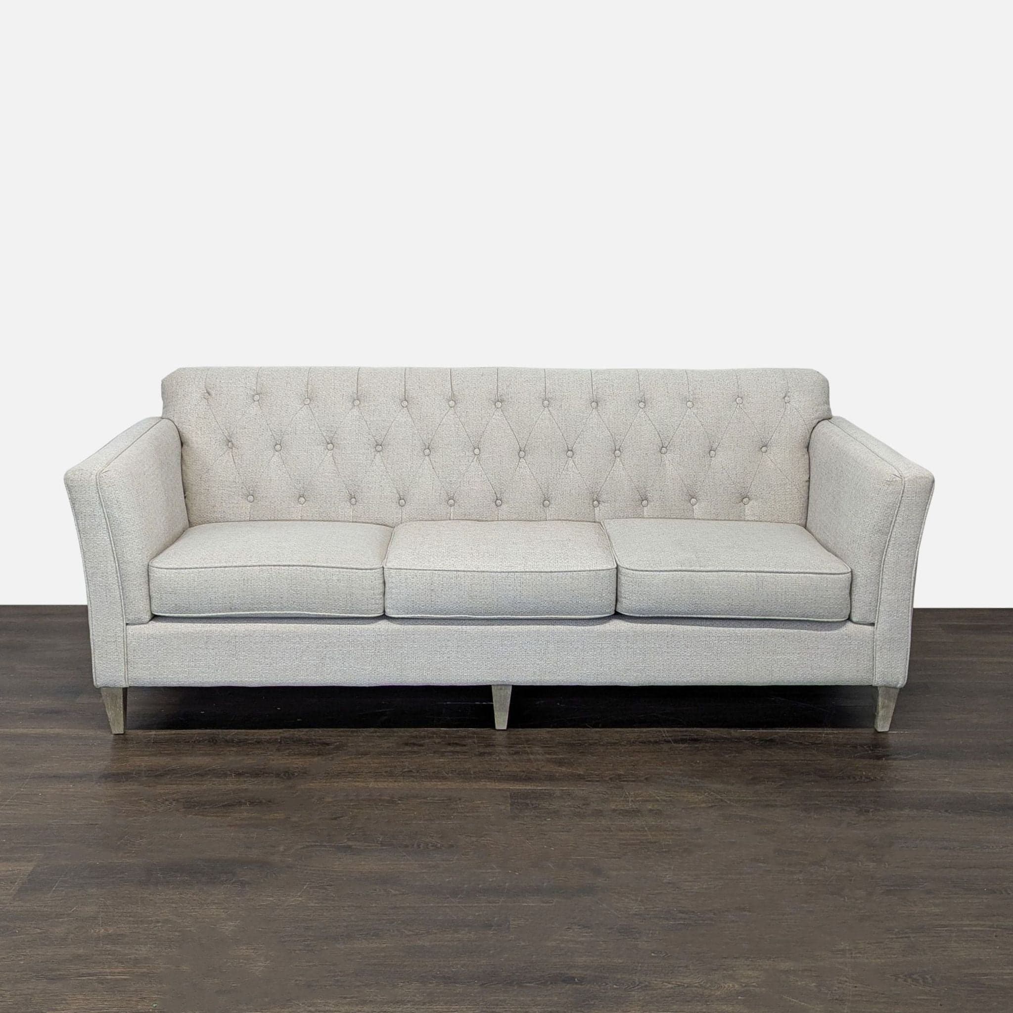 La-Z-Boy 3-Seat Modern Light Beige Tufted Sofa