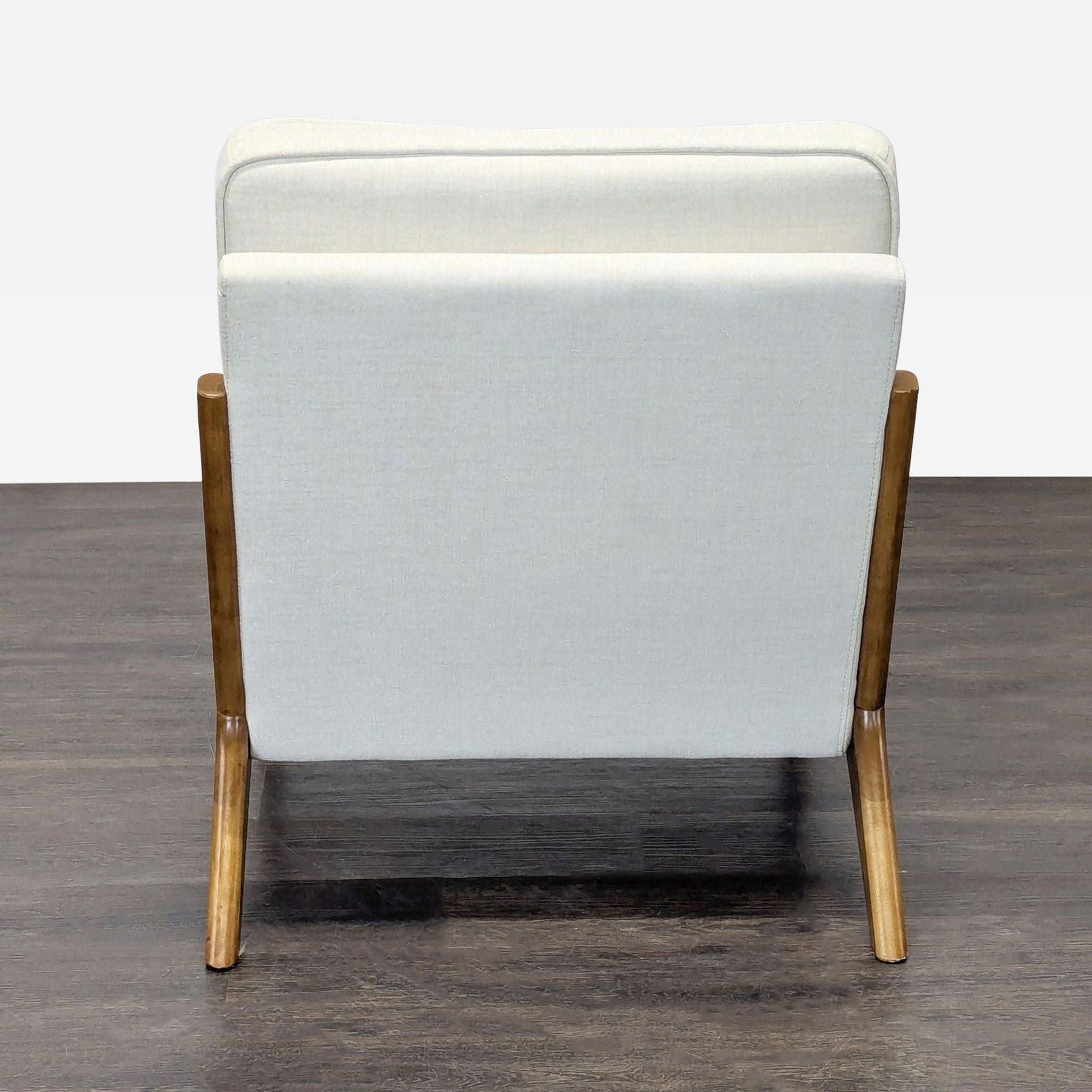 George Oliver Lounge Chair with Light Wood Frame and Cream Cushions - Thumbnail 4
