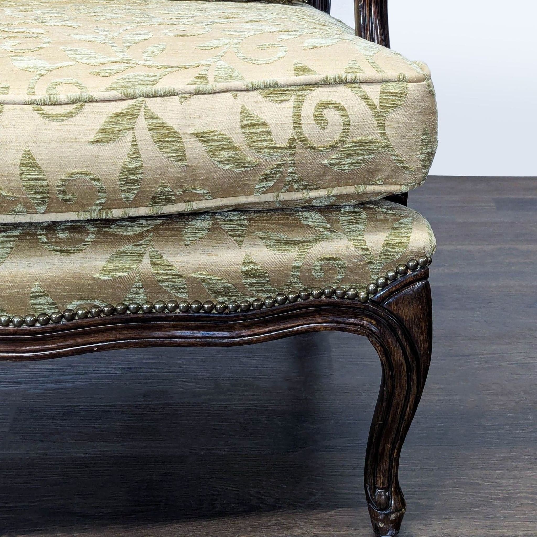 Louis XV Style Upholstered Bergère Lounge Chair - Thumbnail 6