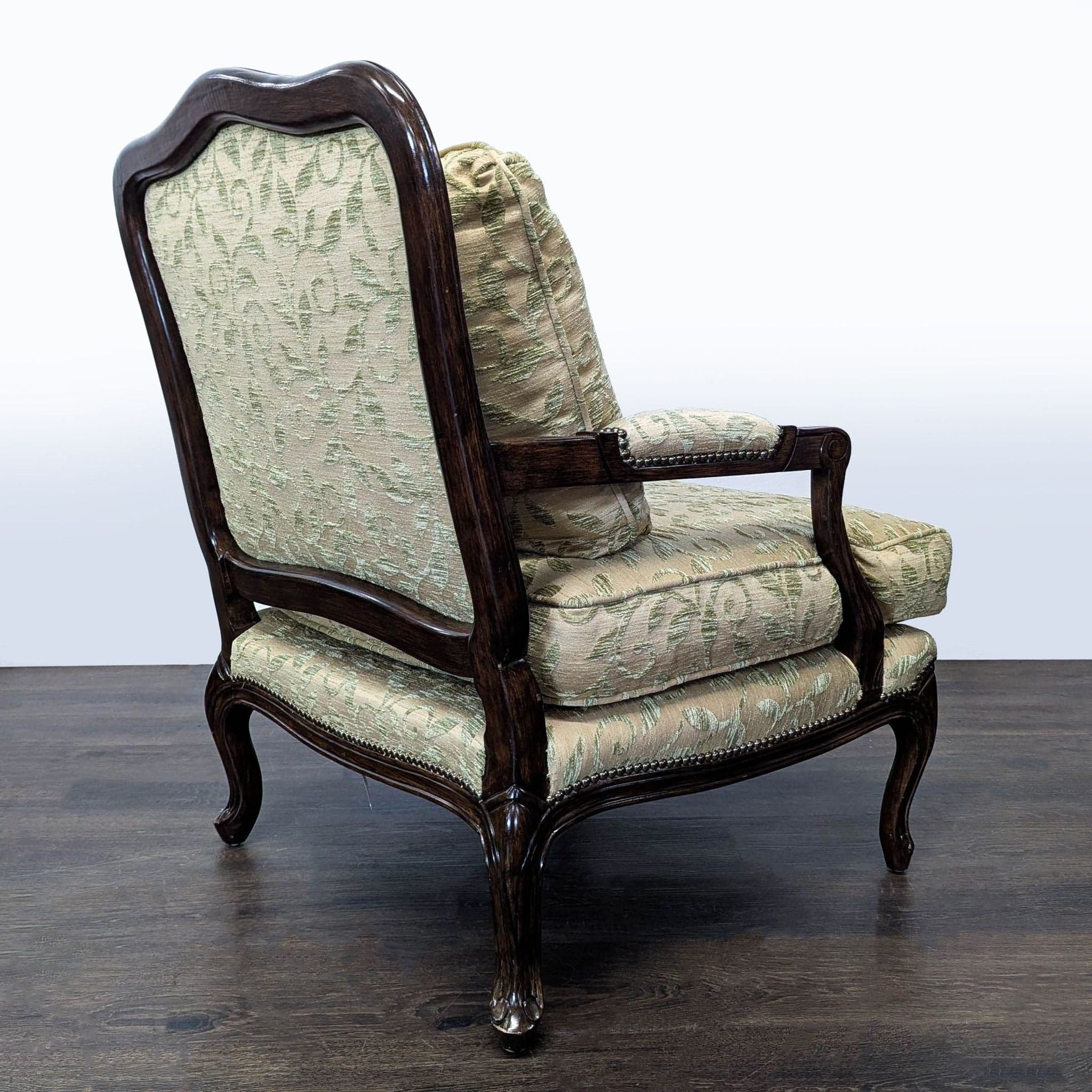 Louis XV Style Upholstered Bergère Lounge Chair - Thumbnail 4
