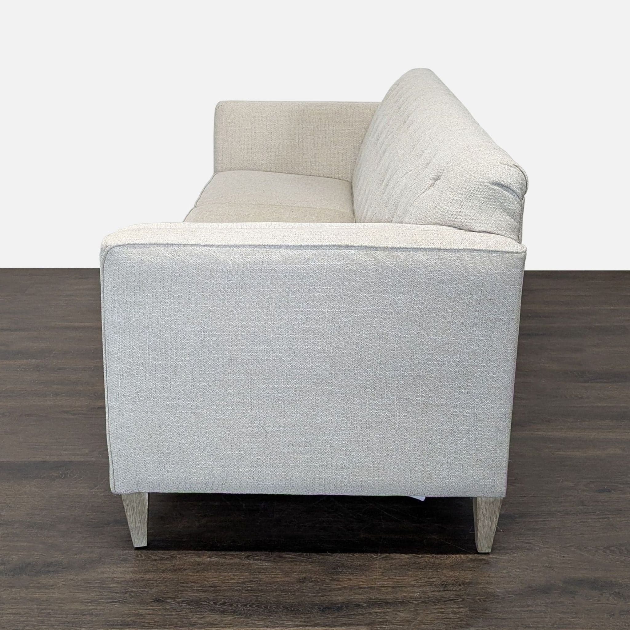 La-Z-Boy 3-Seat Modern Light Beige Tufted Sofa - Thumbnail 3
