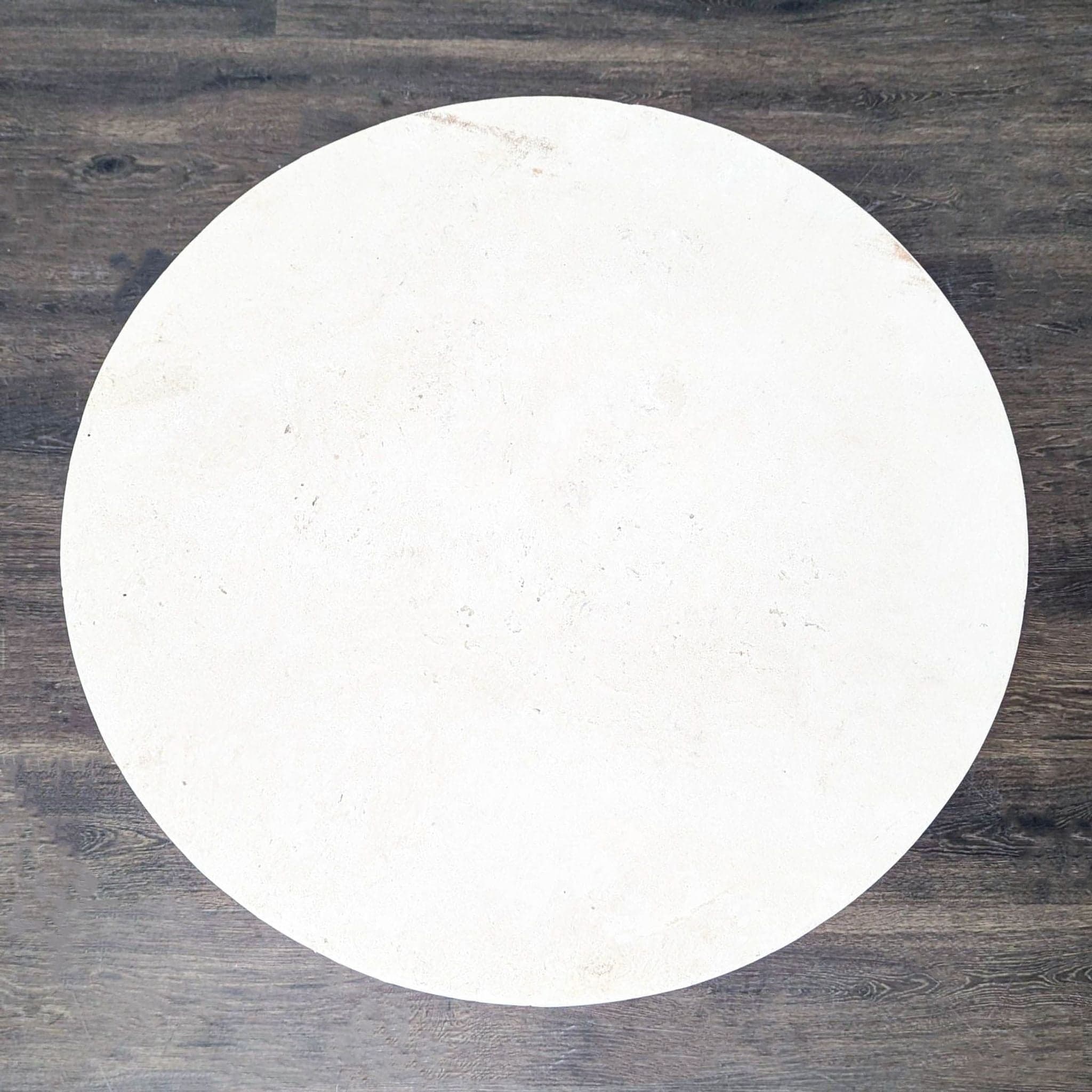 Faux Stone Top End Table on Distressed Wood Base - Thumbnail 4