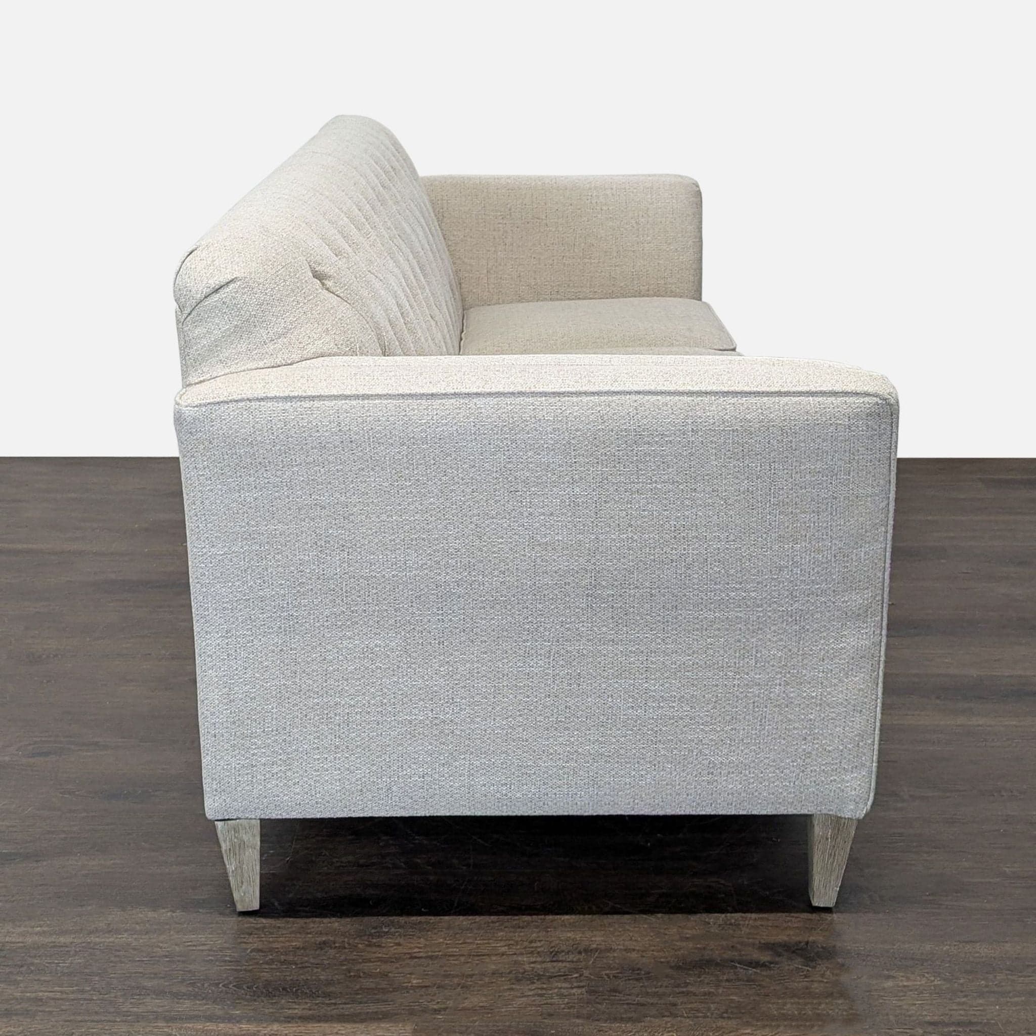 La-Z-Boy 3-Seat Modern Light Beige Tufted Sofa - Thumbnail 9