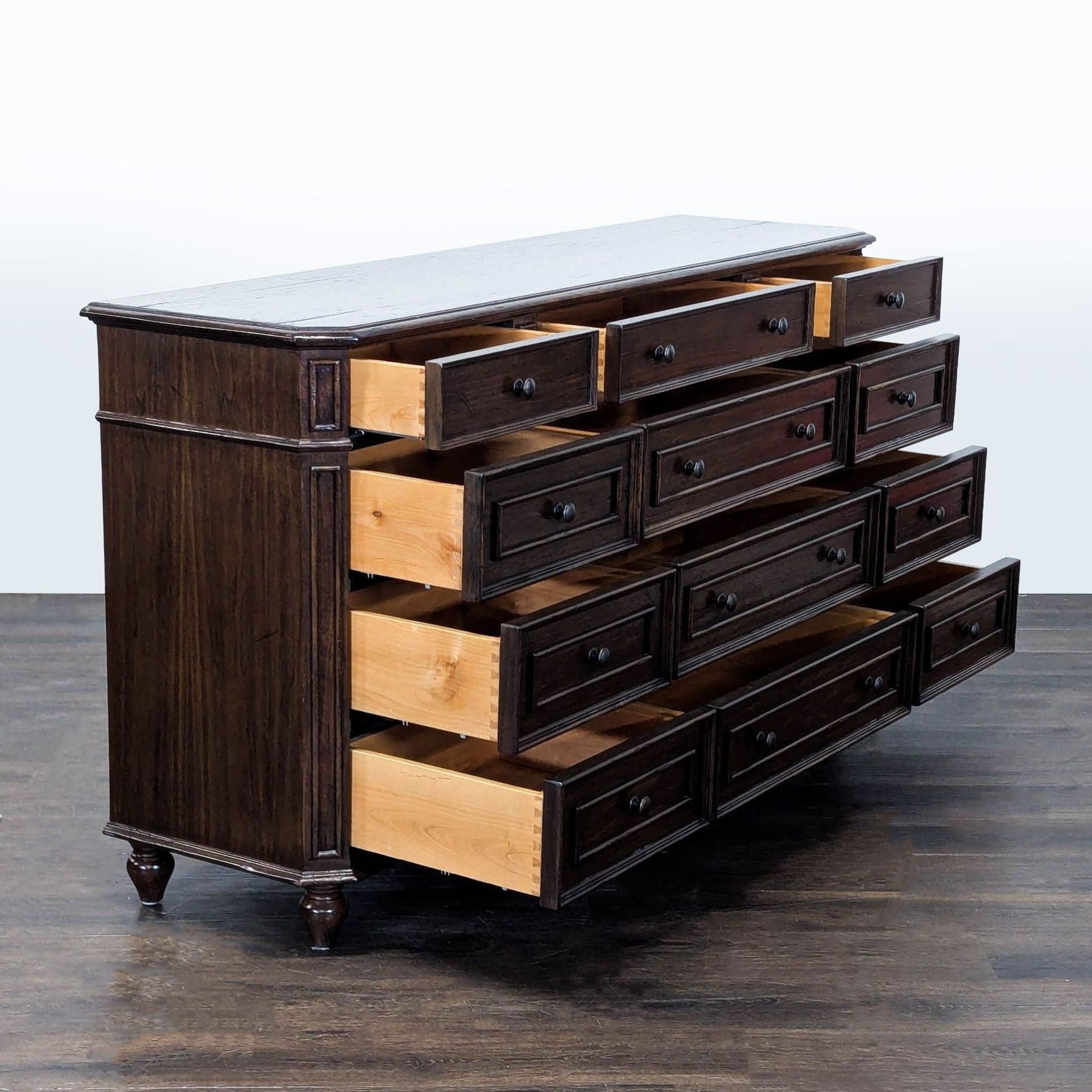 Millcreek Furniture 12-Drawer Dark Wood Dresser - Thumbnail 2