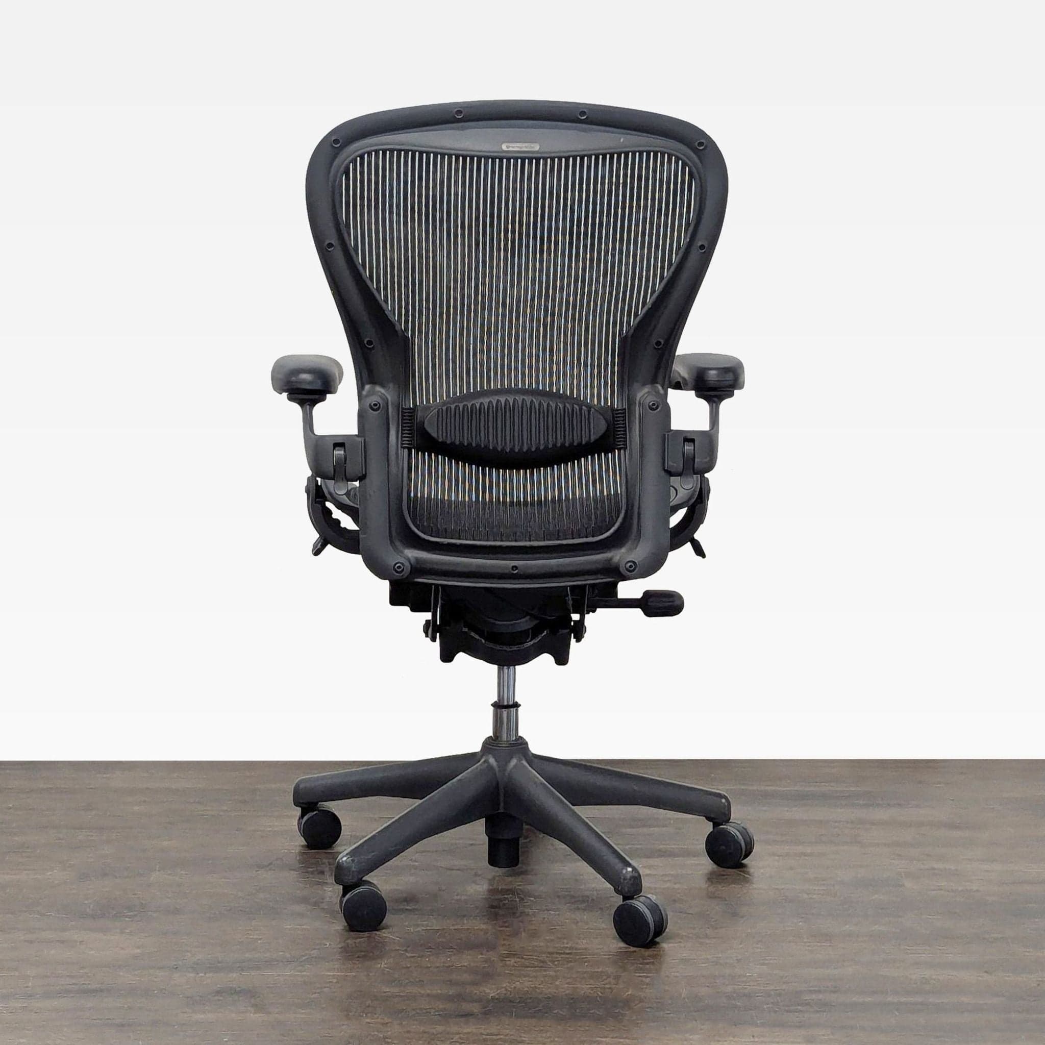 Herman Miller Aeron Size C Ergonomic Office Chair - Adjustable, Black Mesh - Thumbnail 4